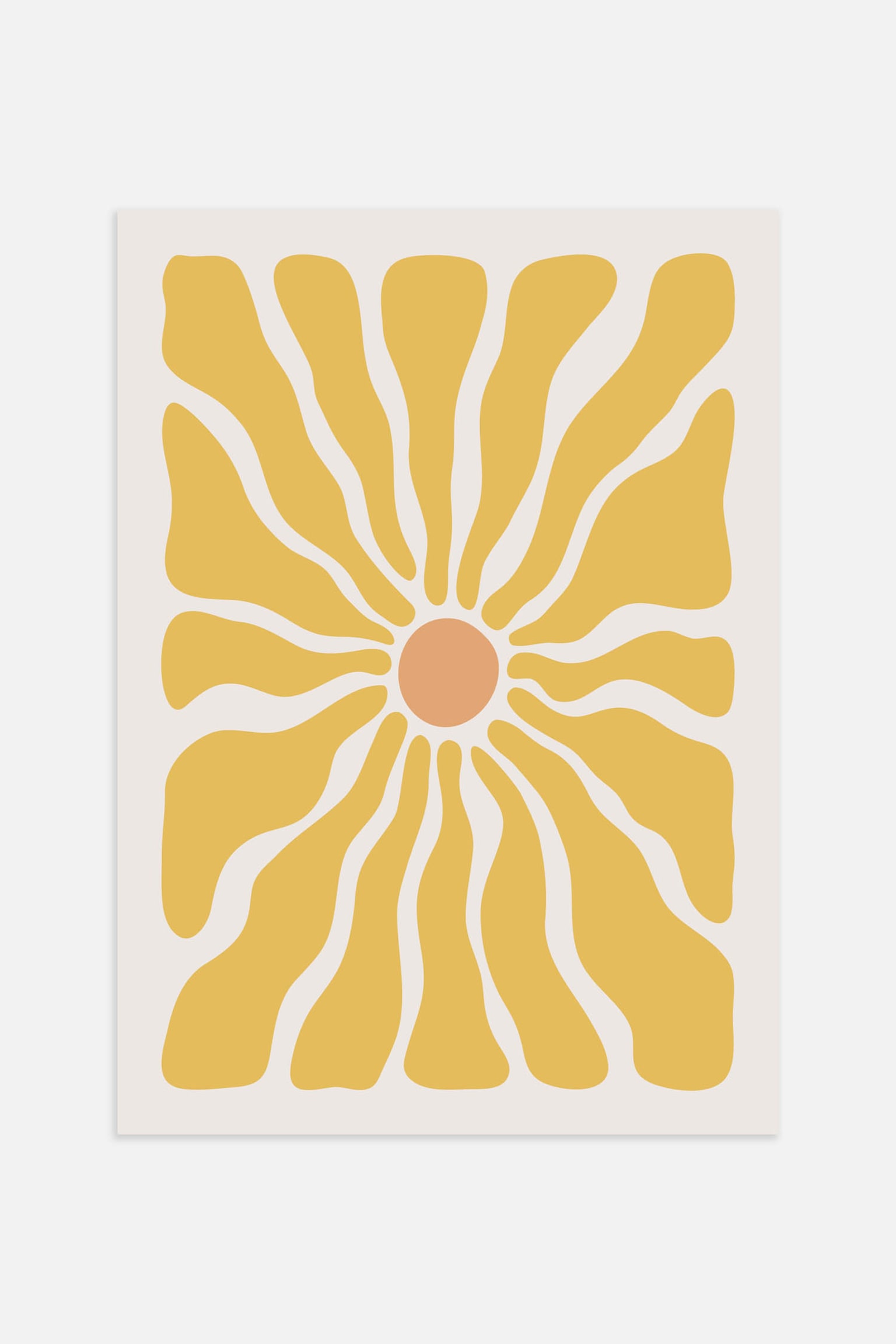 Groovy Flower Poster - Yellow