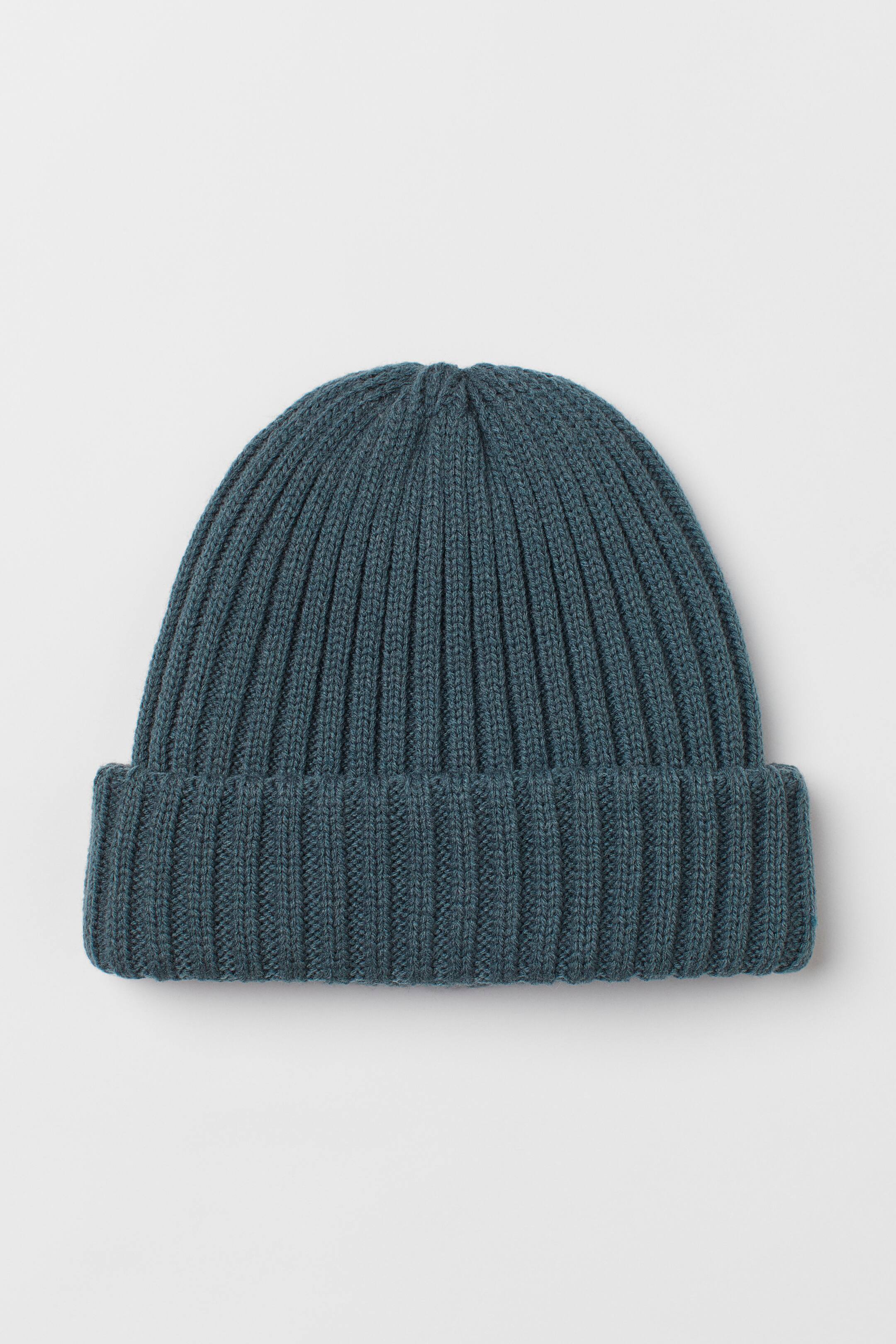 View larger image: Rib-knit hat - Dark turquoise - Men | H&M 1