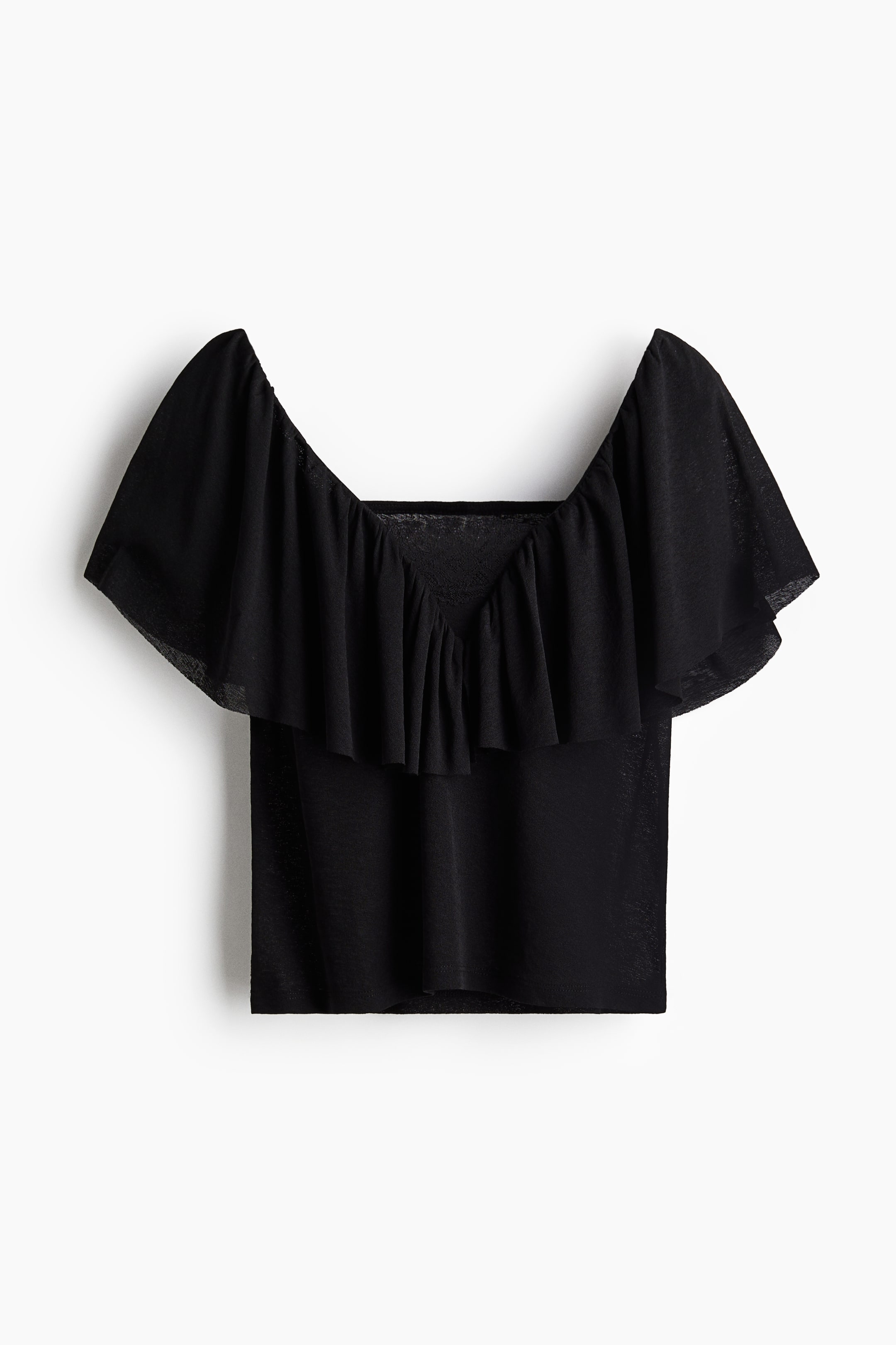 Büyük resmi görüntüle: Farbalalı Üst - Siyah - KADIN | H&M TR 5