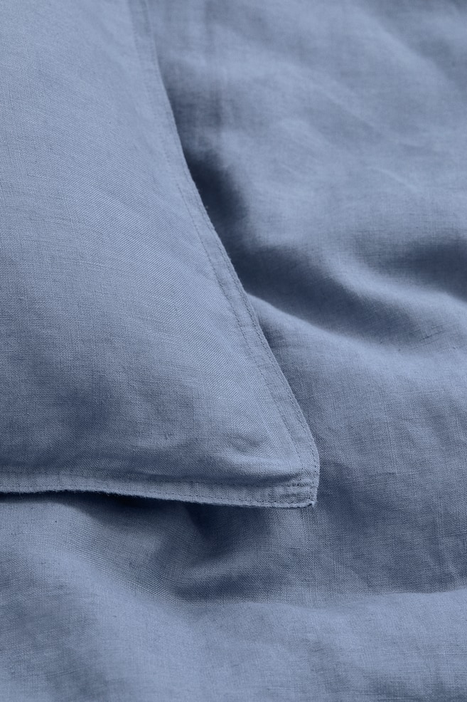 Enkelt sengesett i lin - Blå/Hvit/Lys grå/Beige/dc/dc/dc/dc/dc - 5