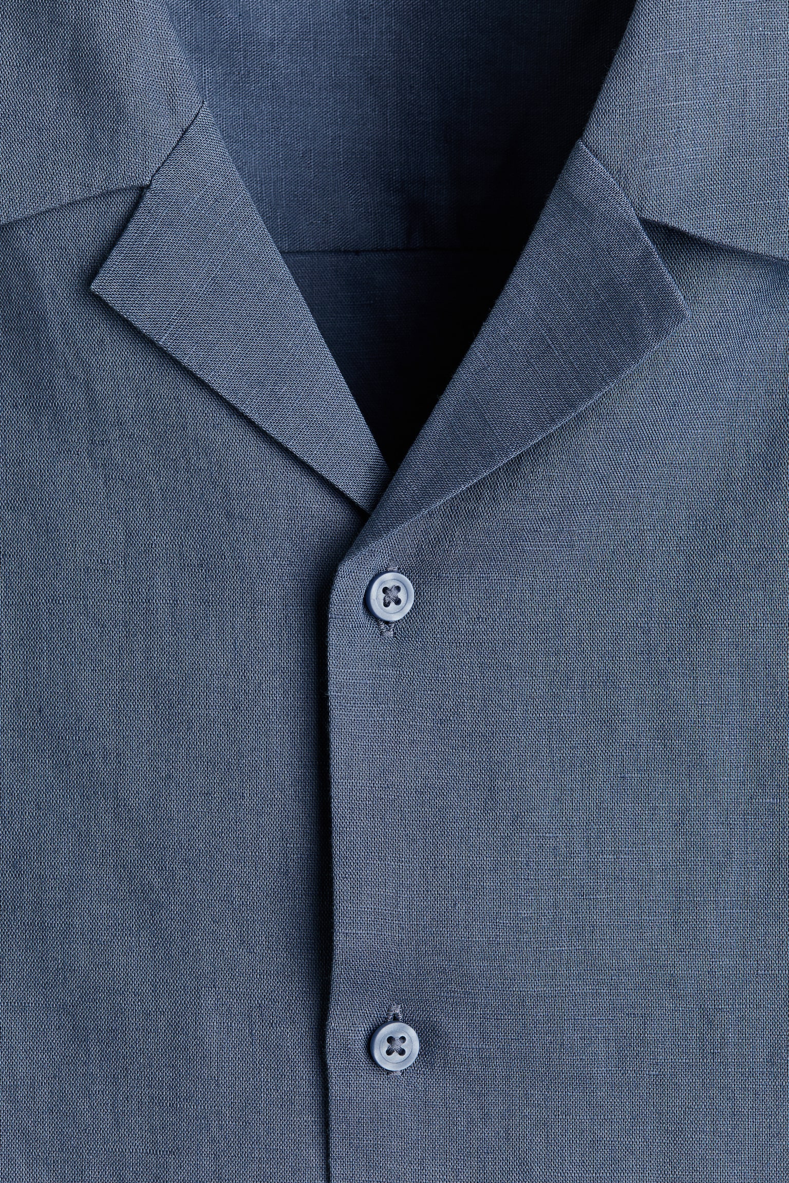 Relaxed Fit Linen-blend resort shirt - Dusty blue/Light beige/White/Striped/Dark khaki green/Black - 5