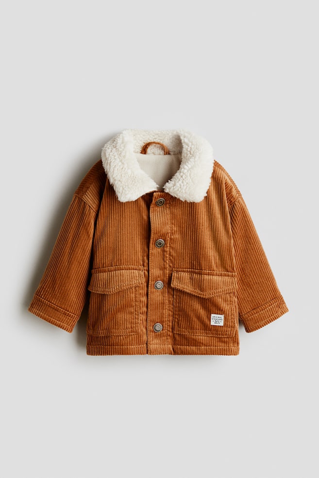 Chaqueta acolchada de pana - Marrón claro - 1