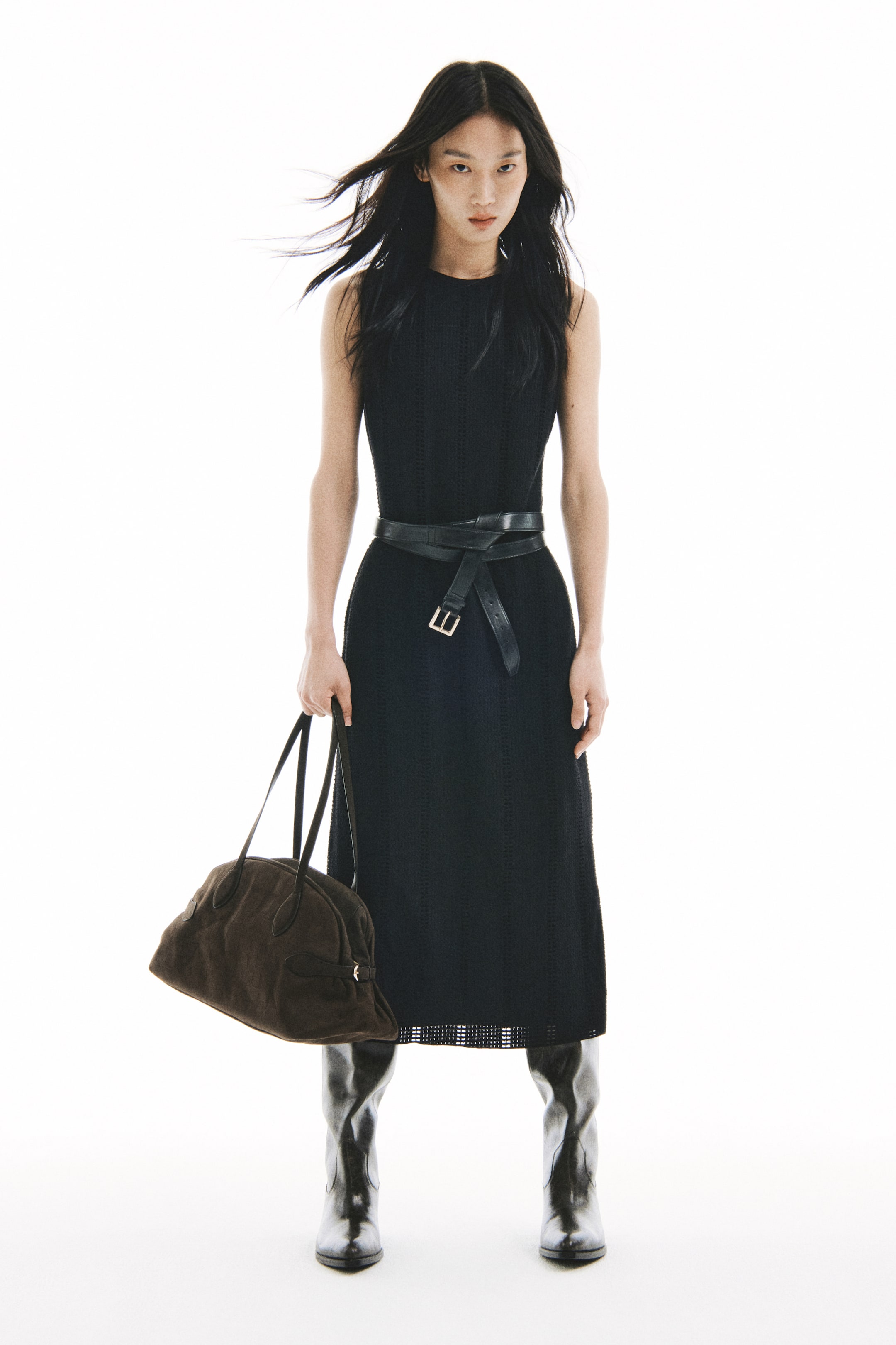 Xem ảnh lớn hơn: Váy dệt kim vân nổi - Màu đen - Ladies | H&M VN 1