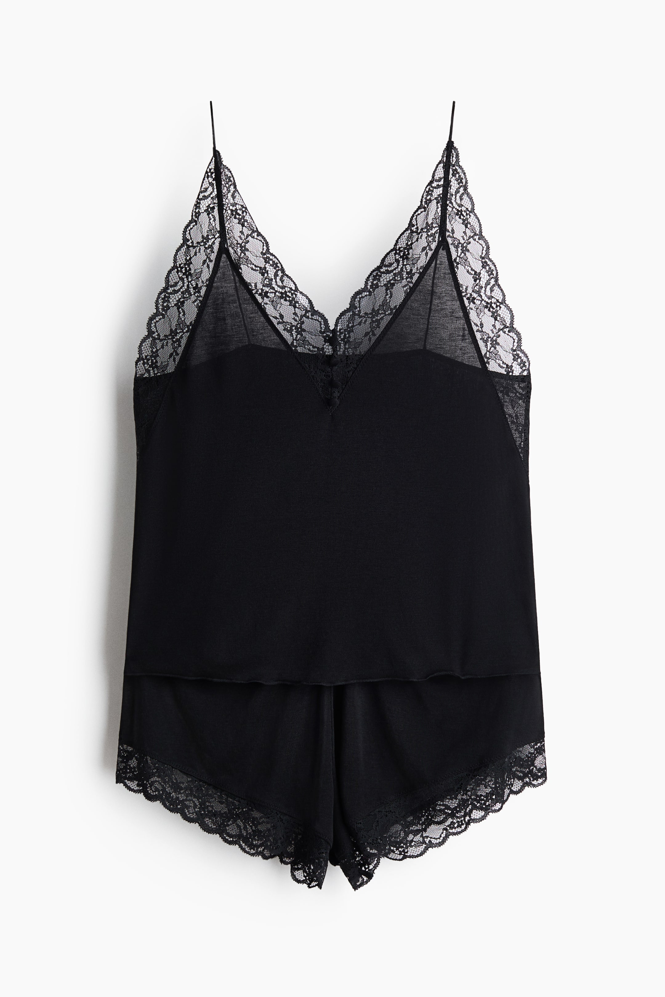 Lace-Trimmed Viscose-Blend Pajamas