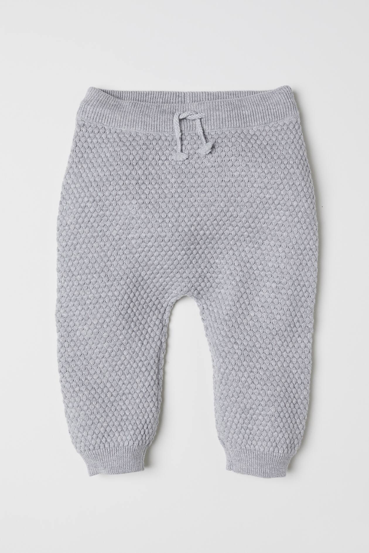 Textured-knit Pants - Regular waist - Long - Light gray melange - Kids ...