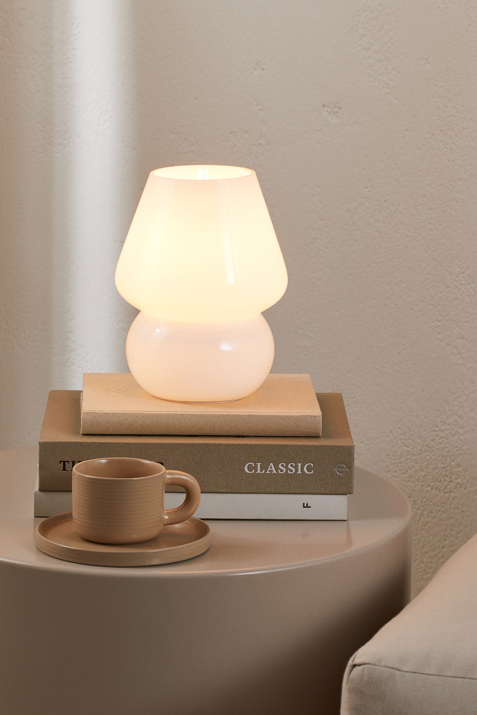 Glass table lamp - White/Brown - 2