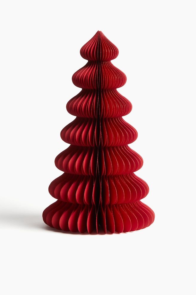 Large Paper Tree Decoration - Red/Light beige/Dark green - 1