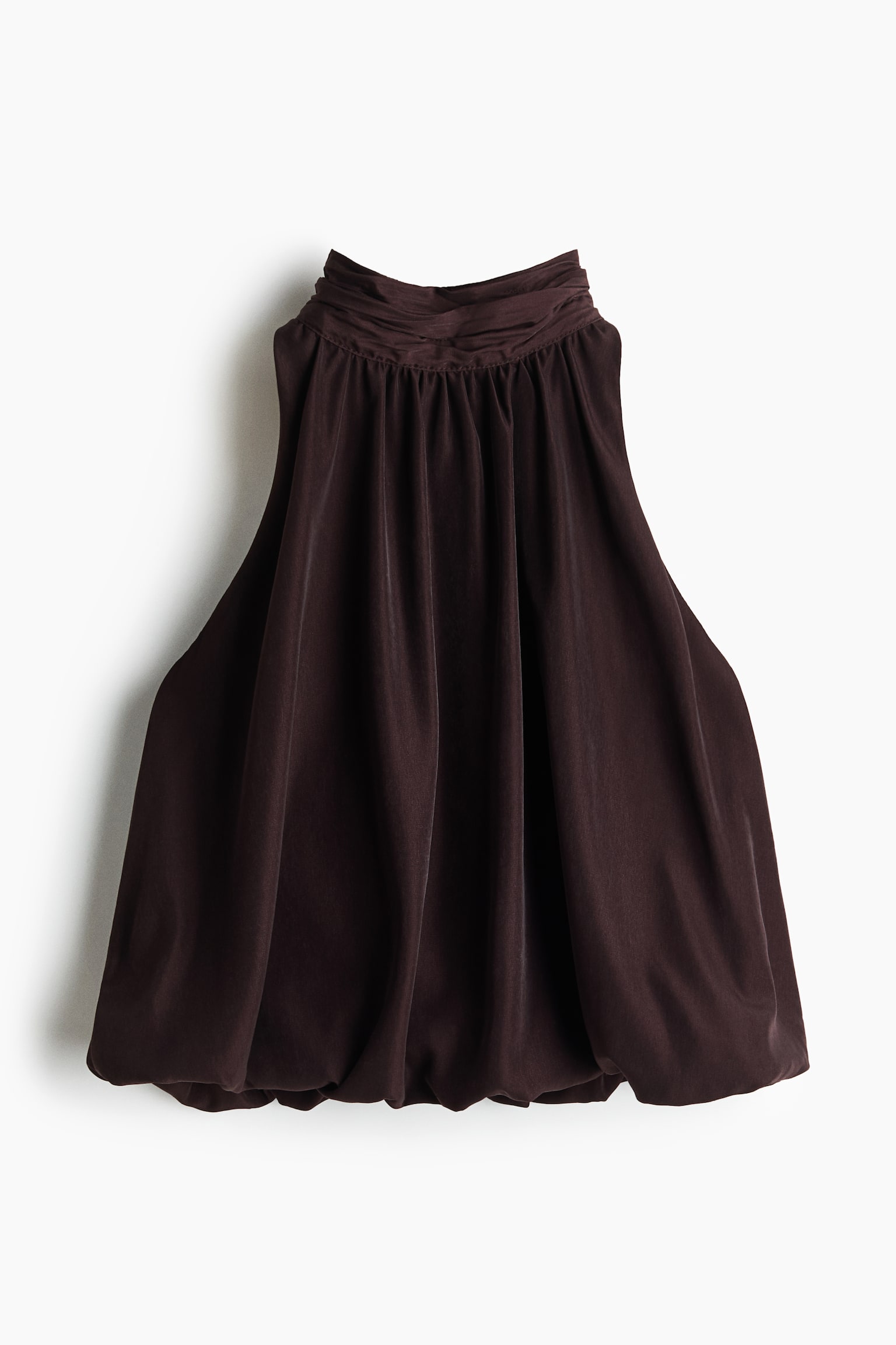 Bubble-hem halterneck top - Dark brown