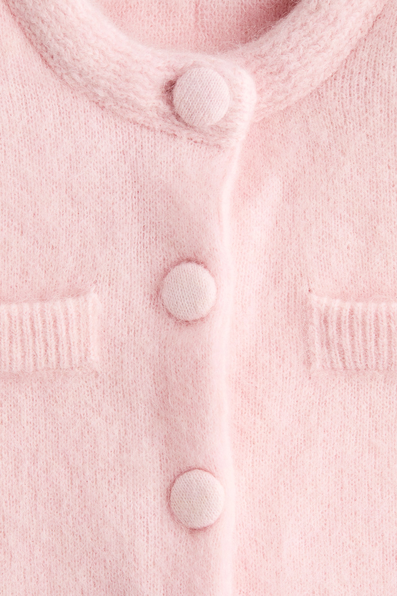 Mohair-blend shoulder-pad cardigan - Light pink/Light greige - 6