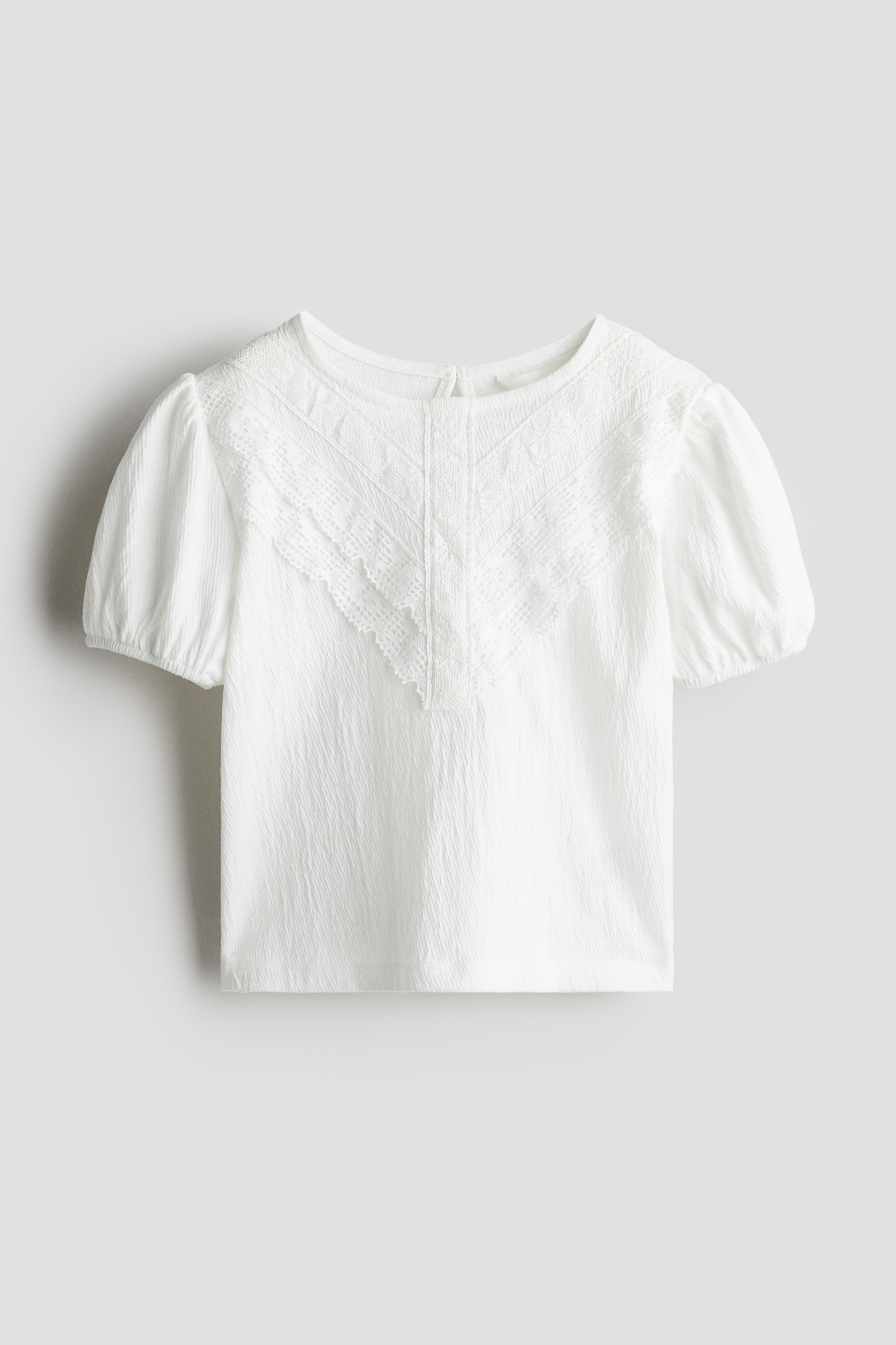 Lace-detail cotton blouse - White
