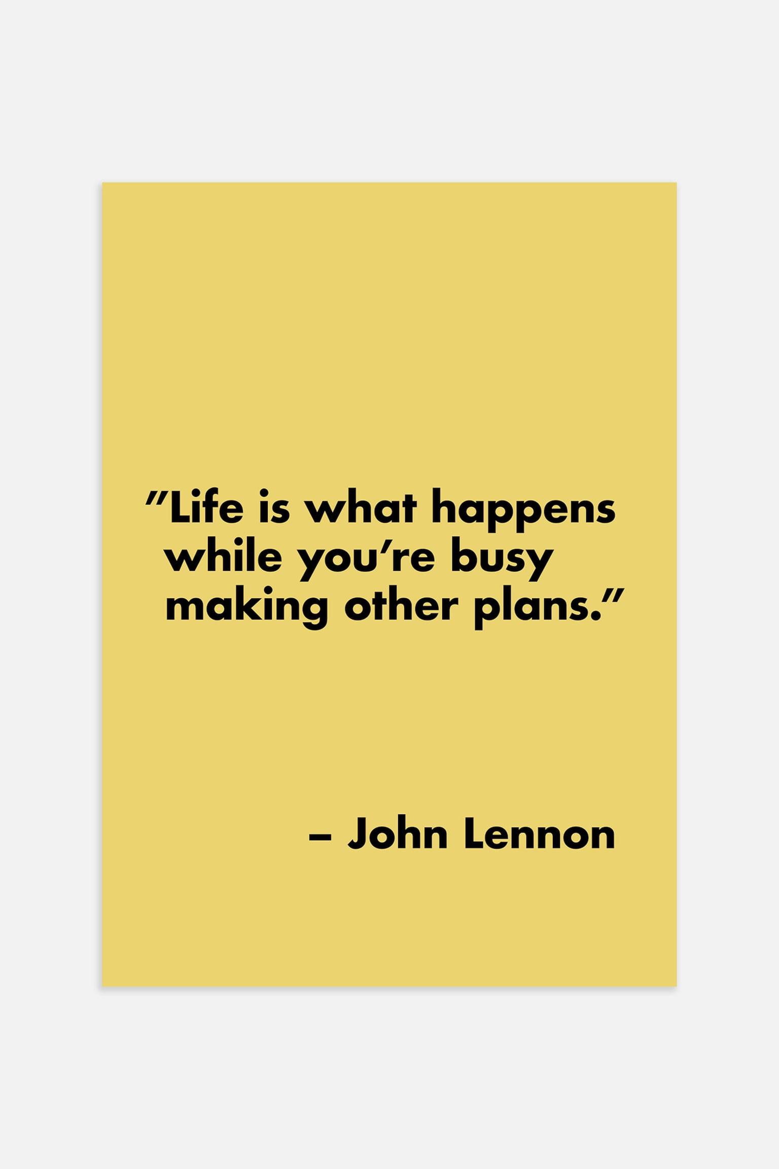 John Lennon Life Lesson Poster - Gul/svart - 1