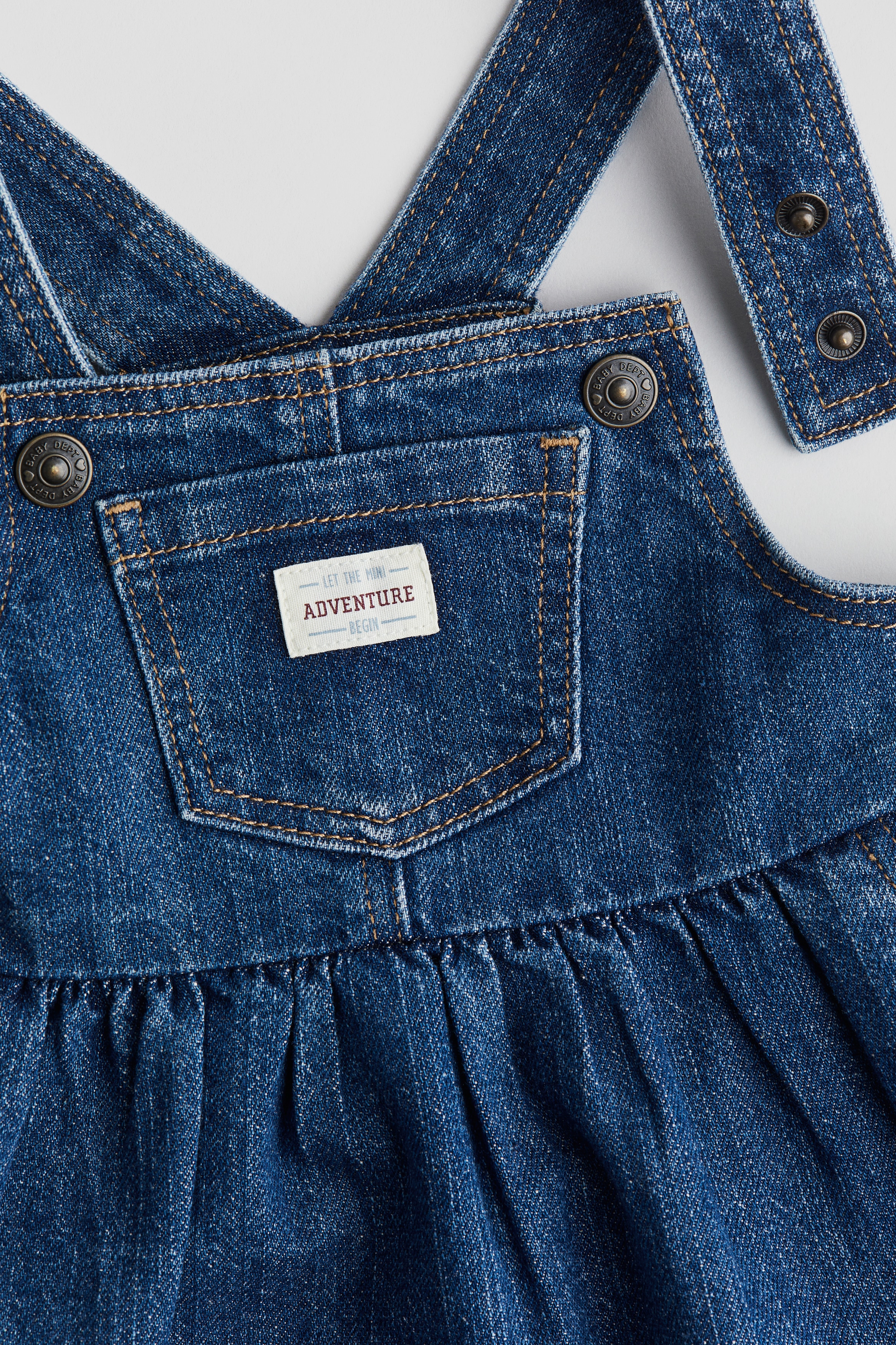 Denim blue Cotton Overall Dress for kids | H&M US