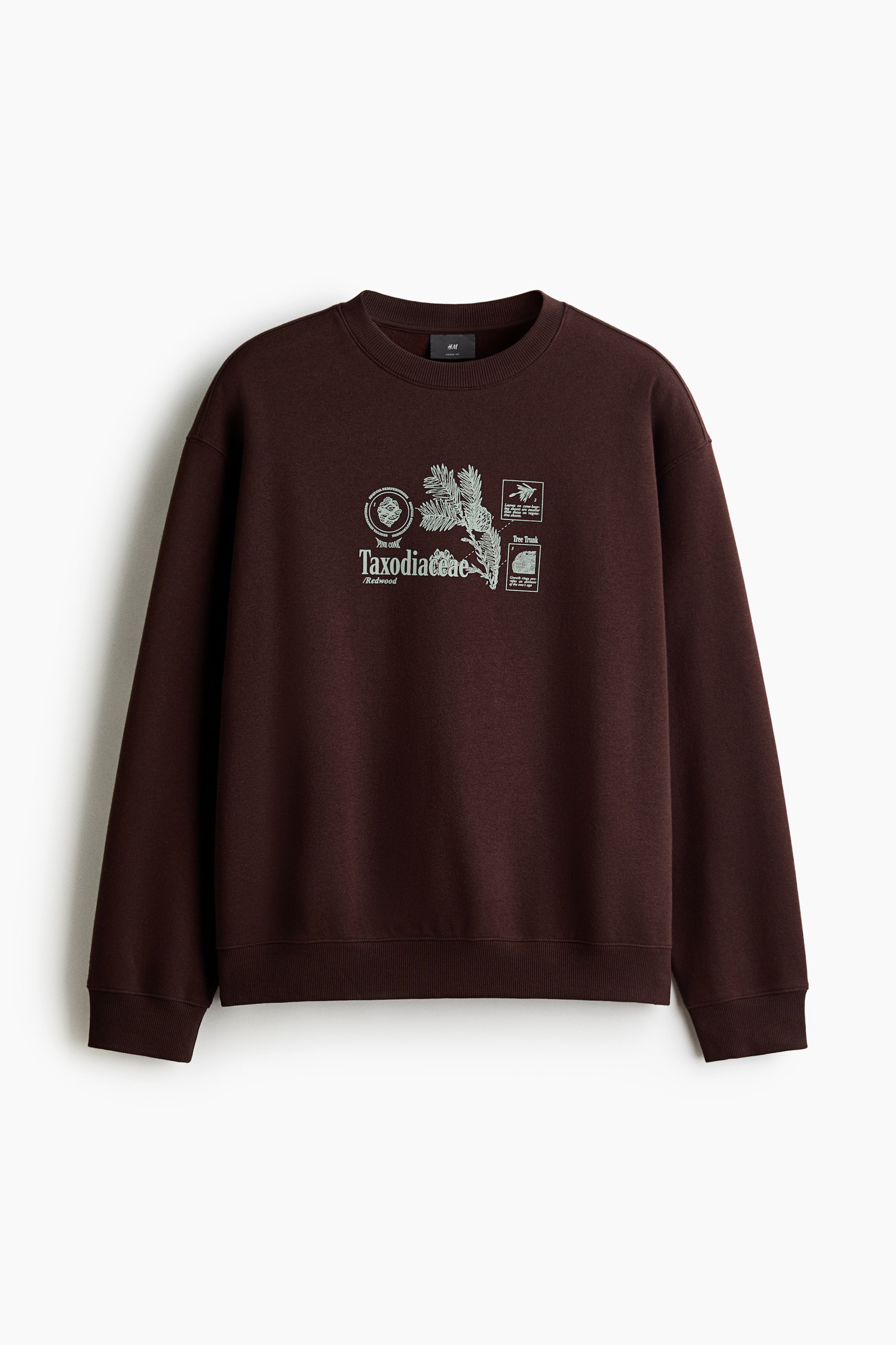 Visa större bild: Sweatshirt med tryck Loose Fit - Mörkbrun/Taxodiaceae - HERR | H&M SE 1