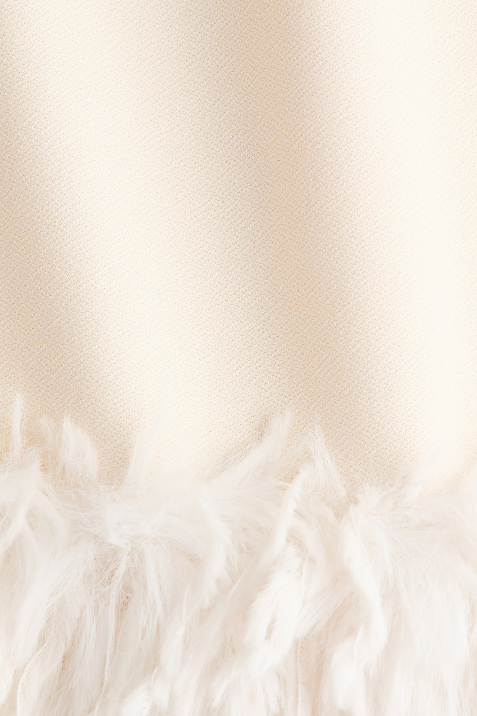 Fringe-trimmed top - Cream/Black - 6