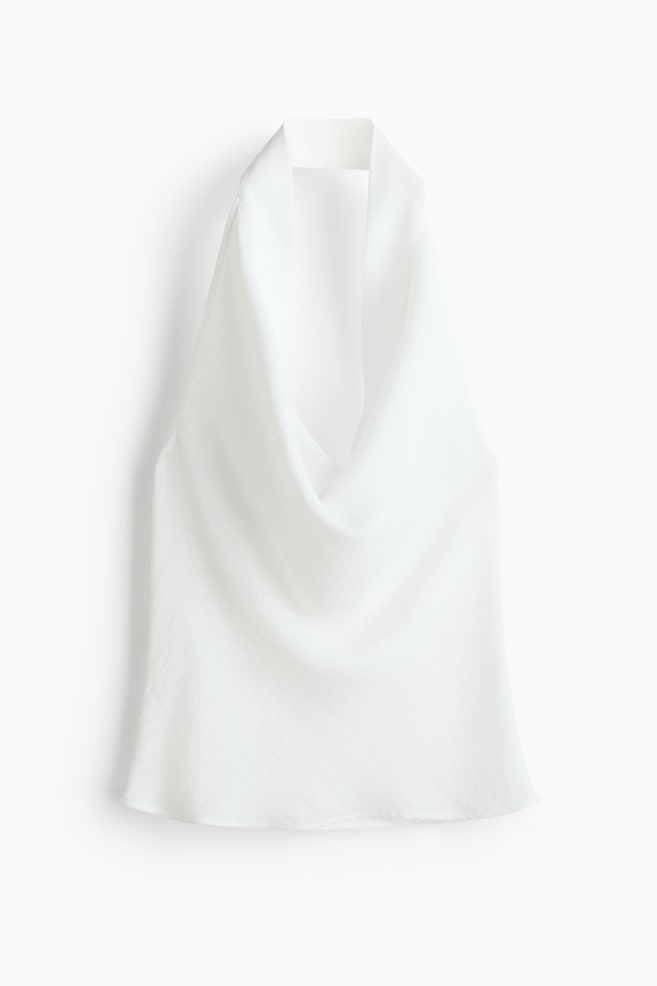Cowl-neck halterneck top - White - 1
