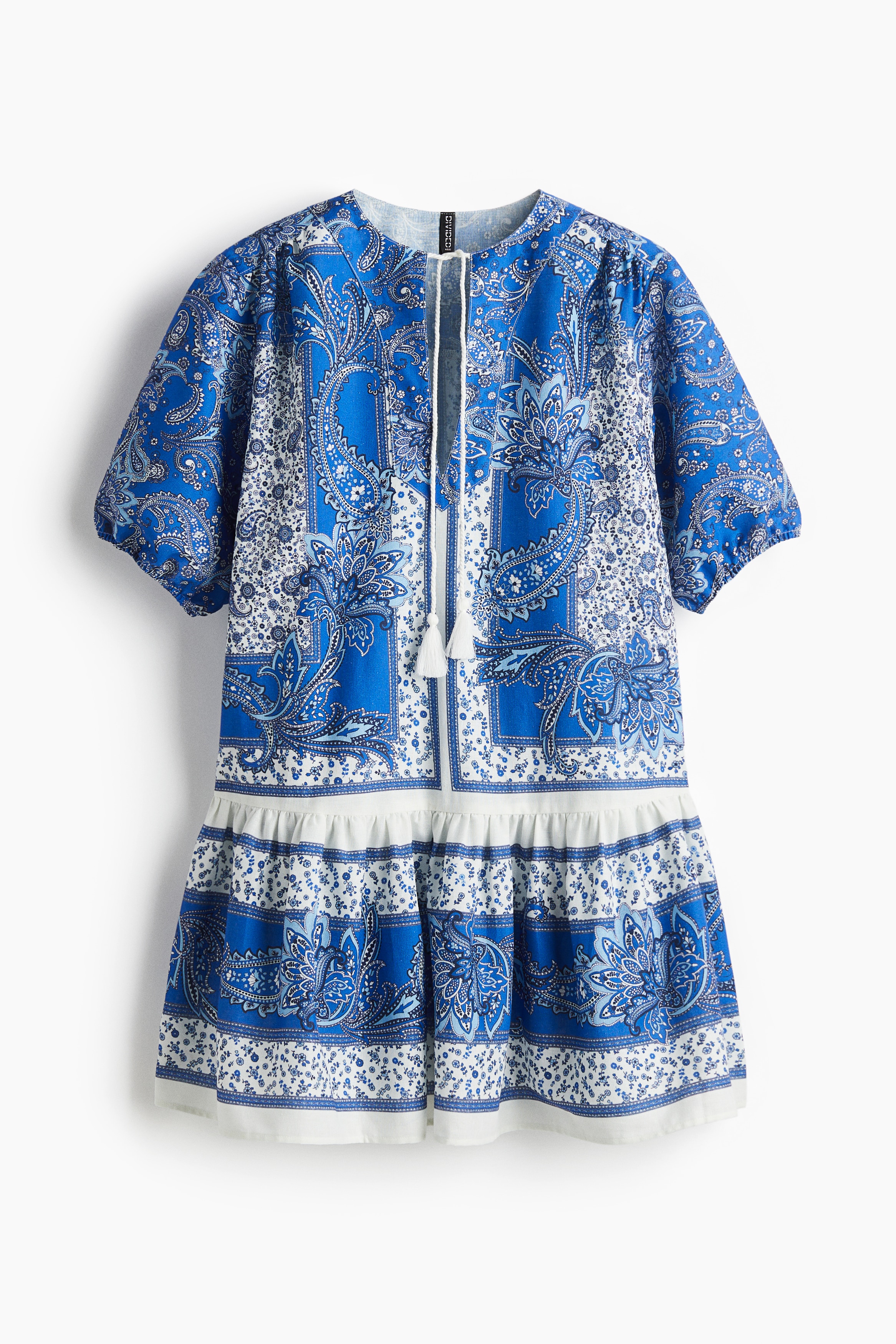 Φόρεμα με εβαζέ κάτω μέρος - Μπλε/μοτίβο/Κρεμ/Ανοιχτό μπλε denim/Μαύρο