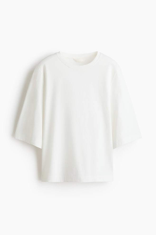 Loose-Fit Cotton T-Shirt - White - 1