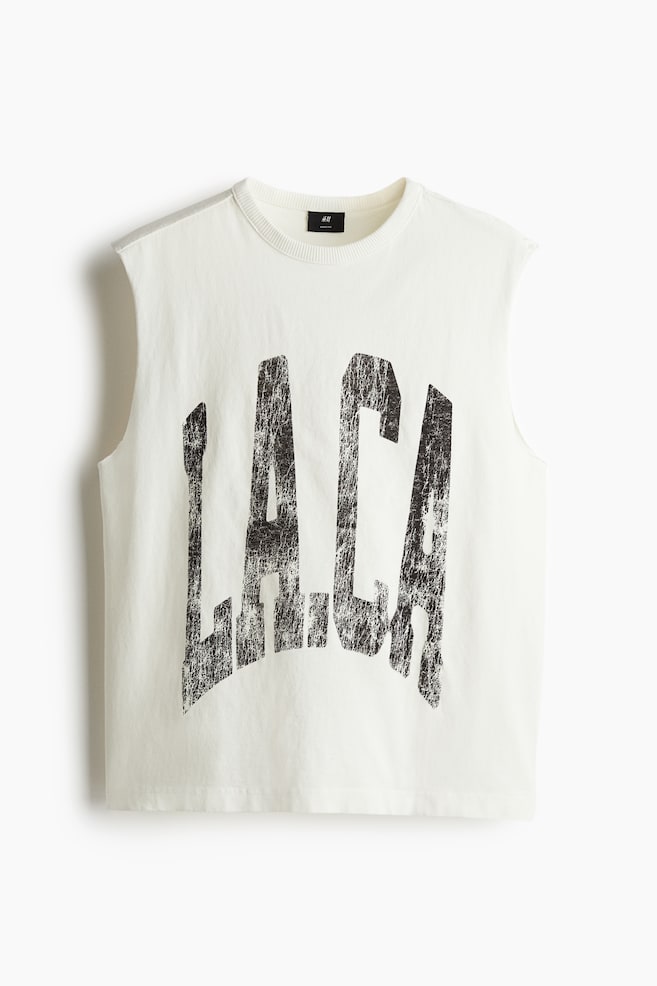Loose-Fit Printed Tank Top - White/LA.CA/Cream/NYC - 1