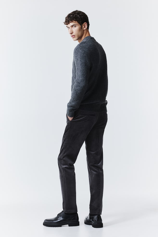 Slim Fit Corduroy trousers - Dark grey/Black/Beige/White - 6