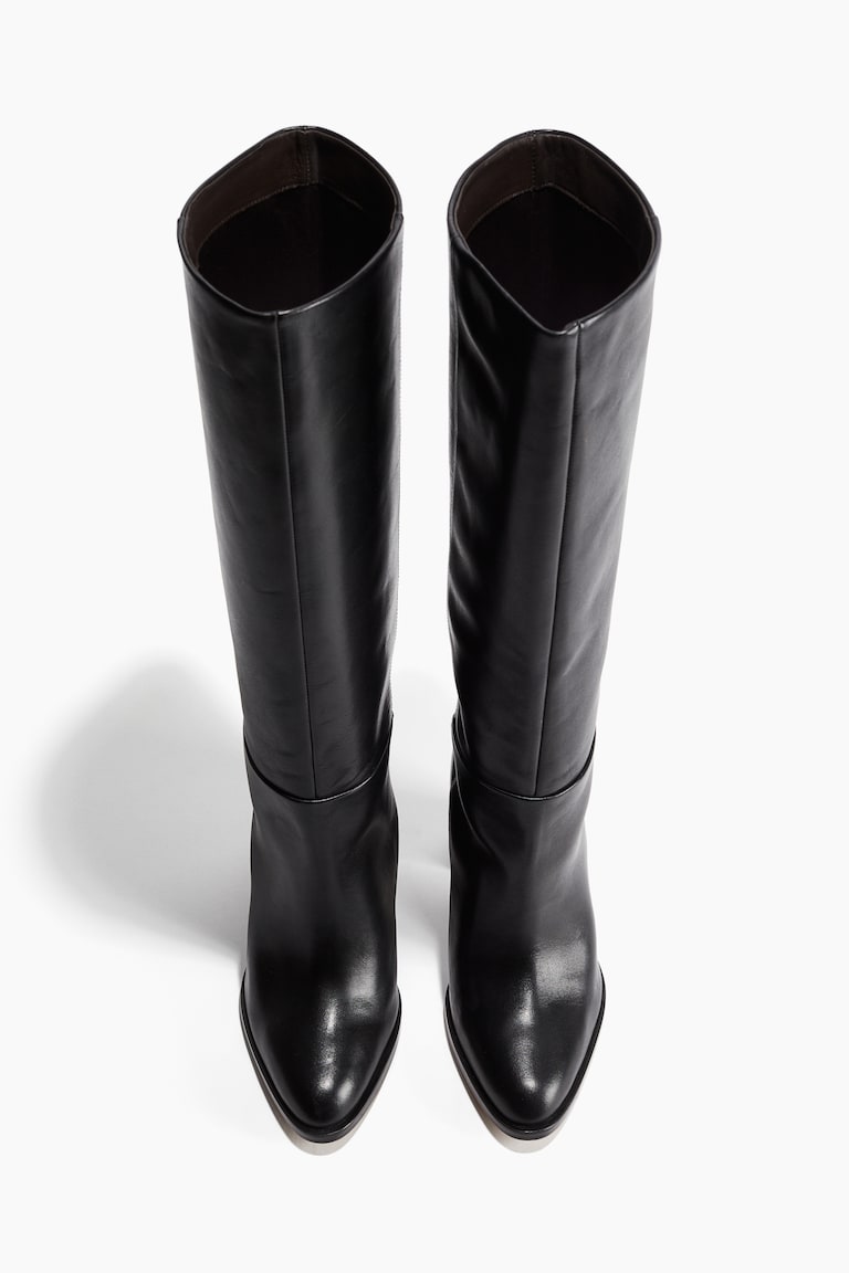 Bottes montantes en cuir
