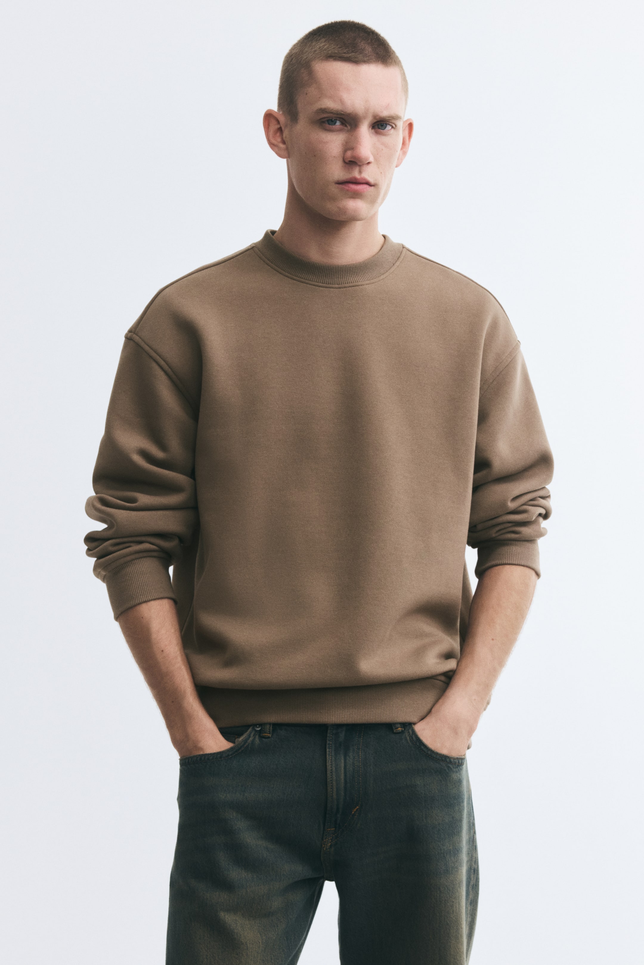View larger image: Loose Fit Sweatshirt - Dark beige - Men | H&M IN 1