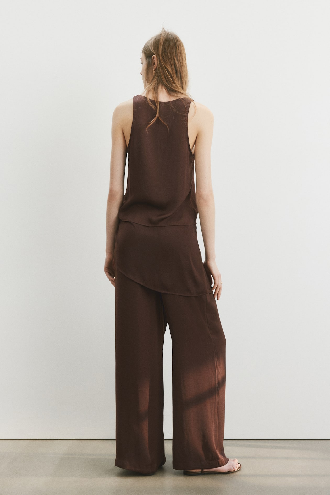 Scarf-Detail Chiffon Pants - image 2