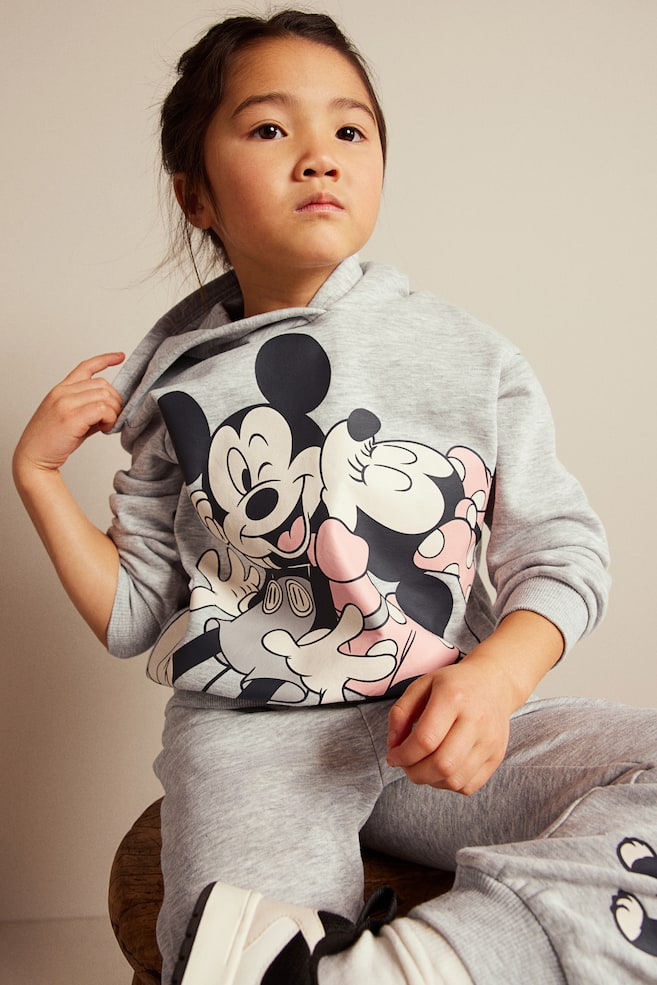 2-piece printed sweatshirt set - Light grey marl/Minnie Mouse/Pink/Barbie - 2