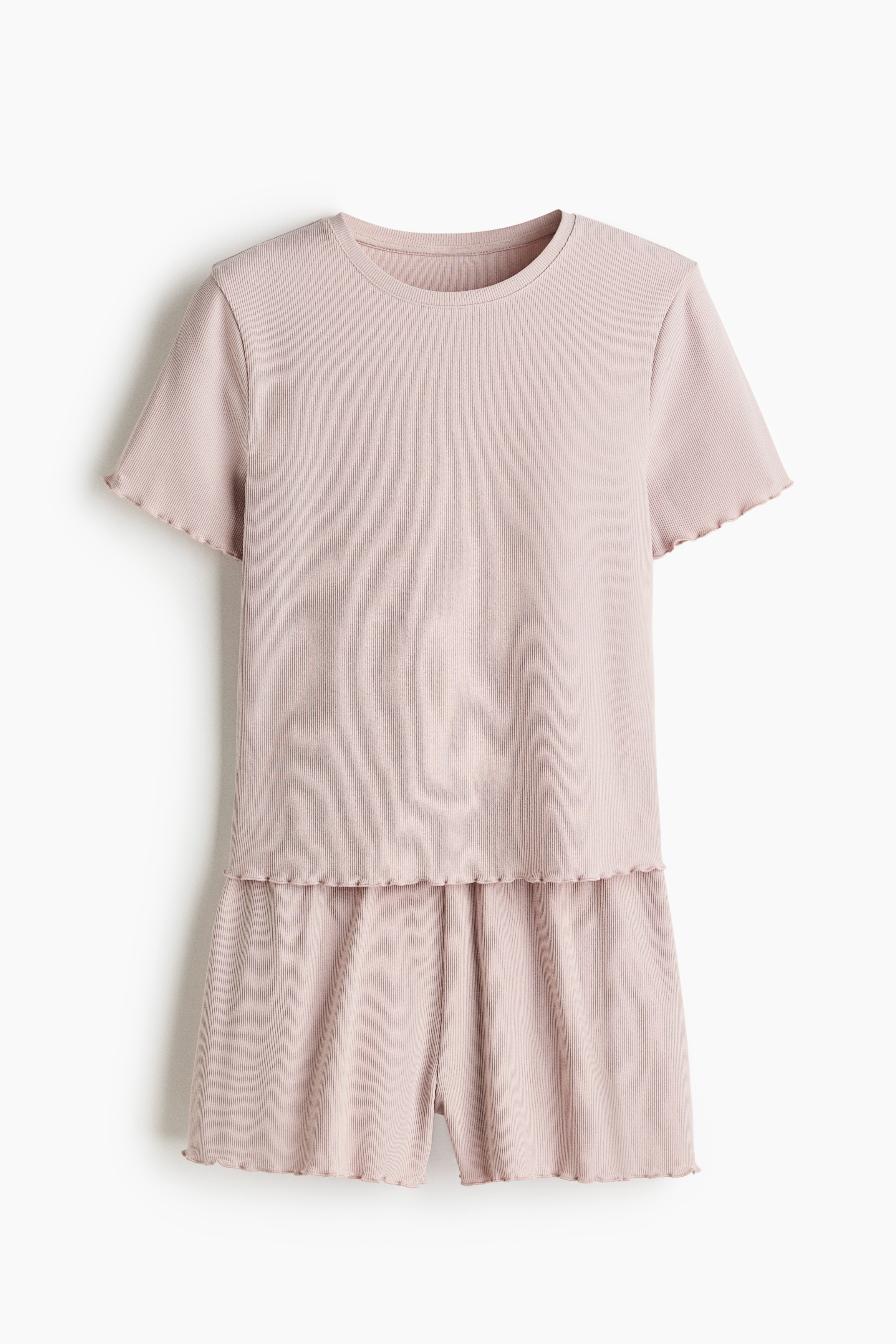 Modal Blend Pyjama Set - Light dusty pink/Cream/Light turquoise