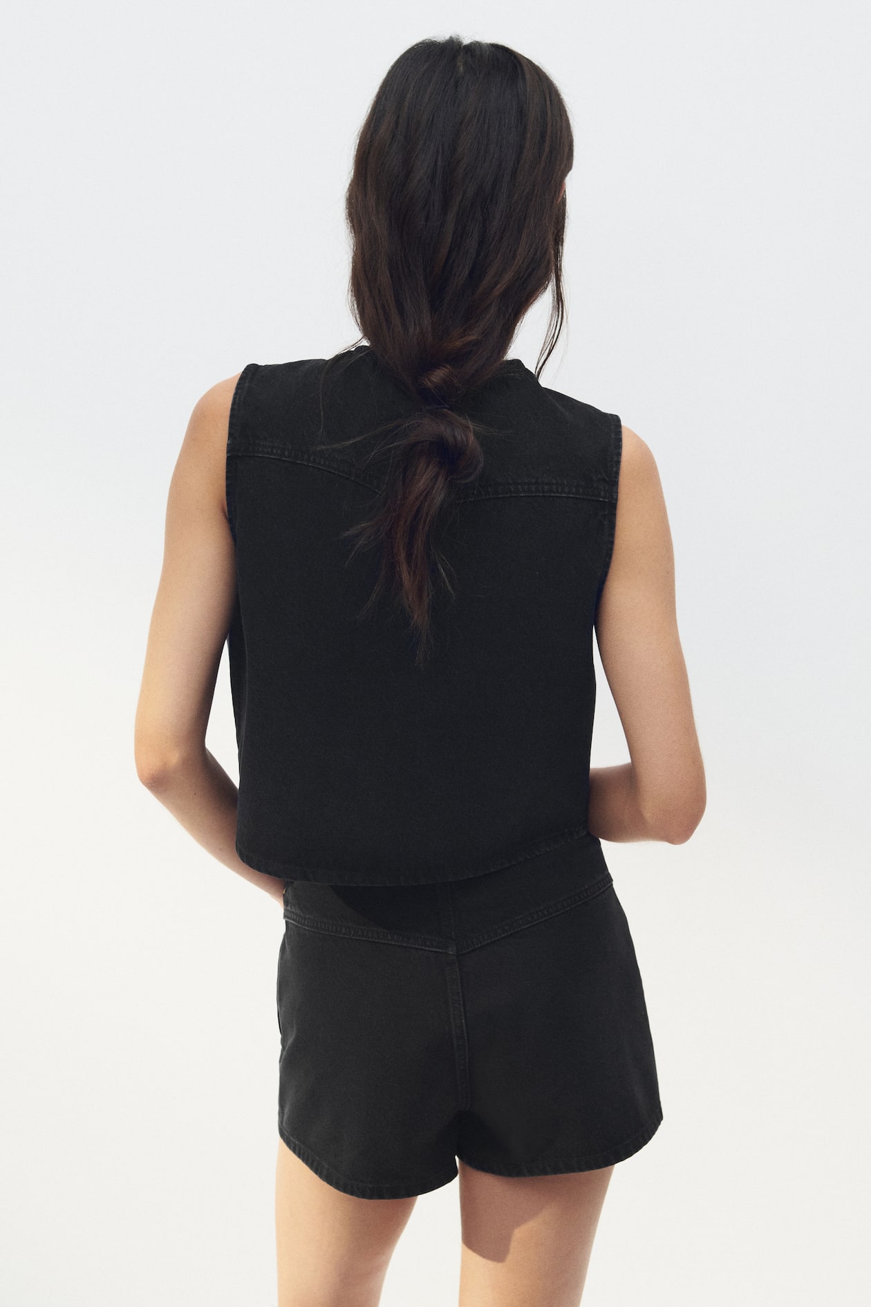 Tie-Front Denim Vest - image 5