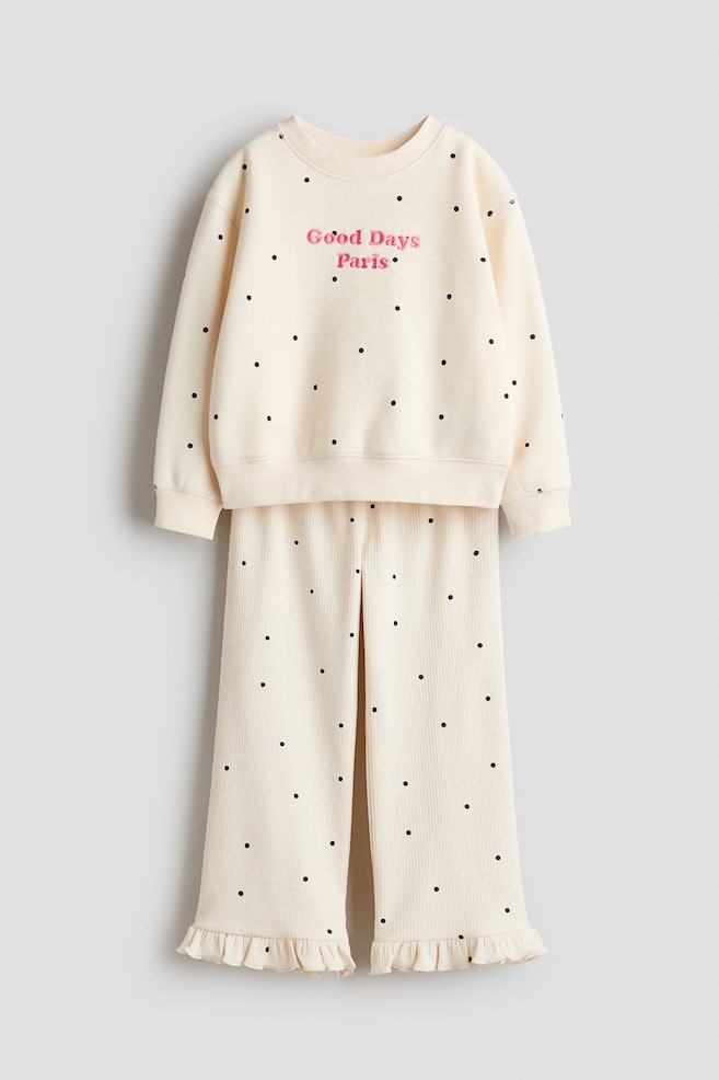 2-Piece Set with Motif - Light beige/Good Days - 1