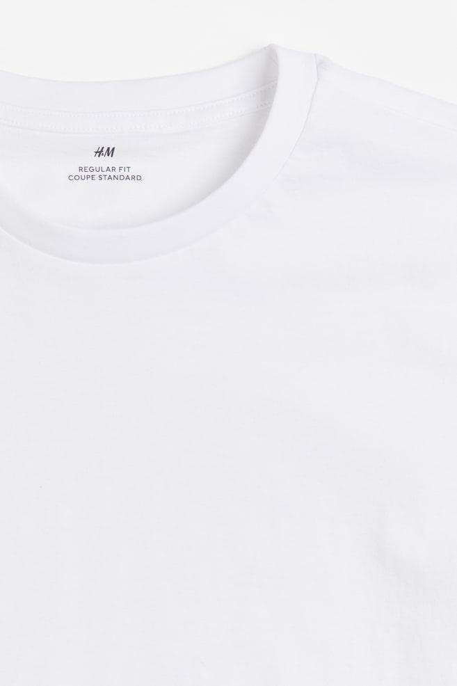 T-shirt Regular Fit 3-pak - Biały/Czarny/Turkusowy/Szarobeżowy/Szary melanż/dc/dc - 3