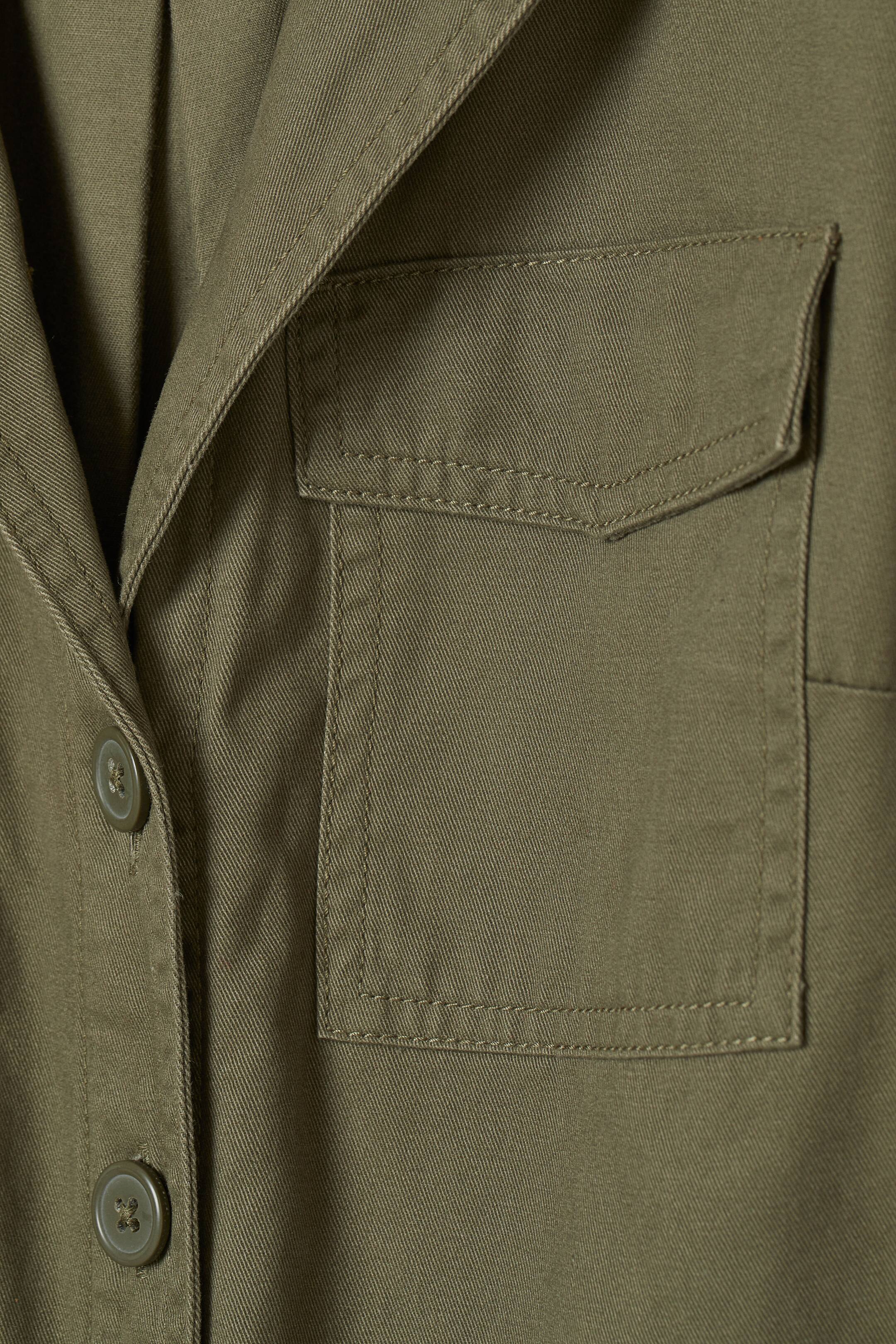 Cotton twill boiler suit - Long sleeve - Ankle length - Dark khaki ...