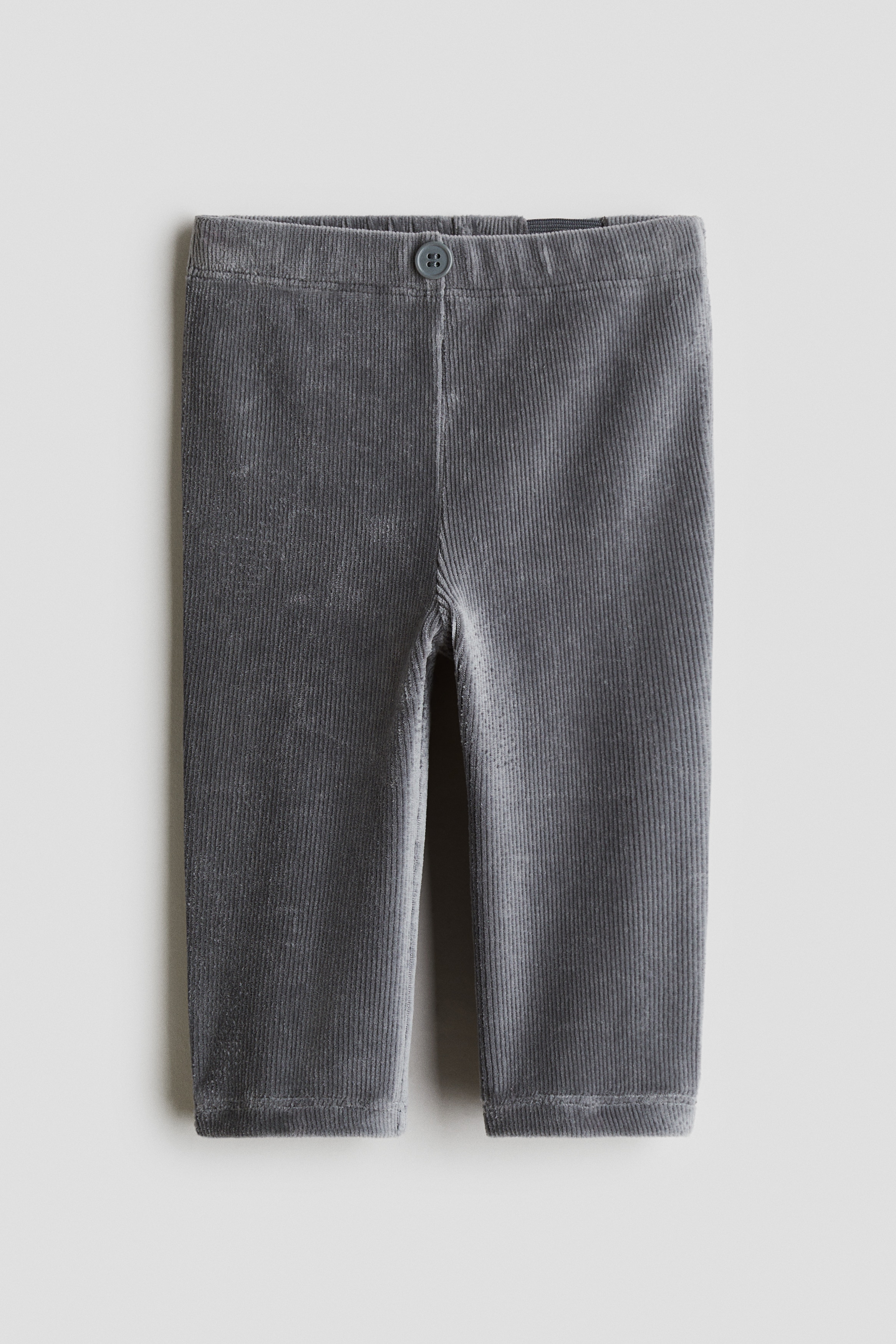 Baby - Grey Ribbed velour leggings - Size: 3-4Y  - H&M