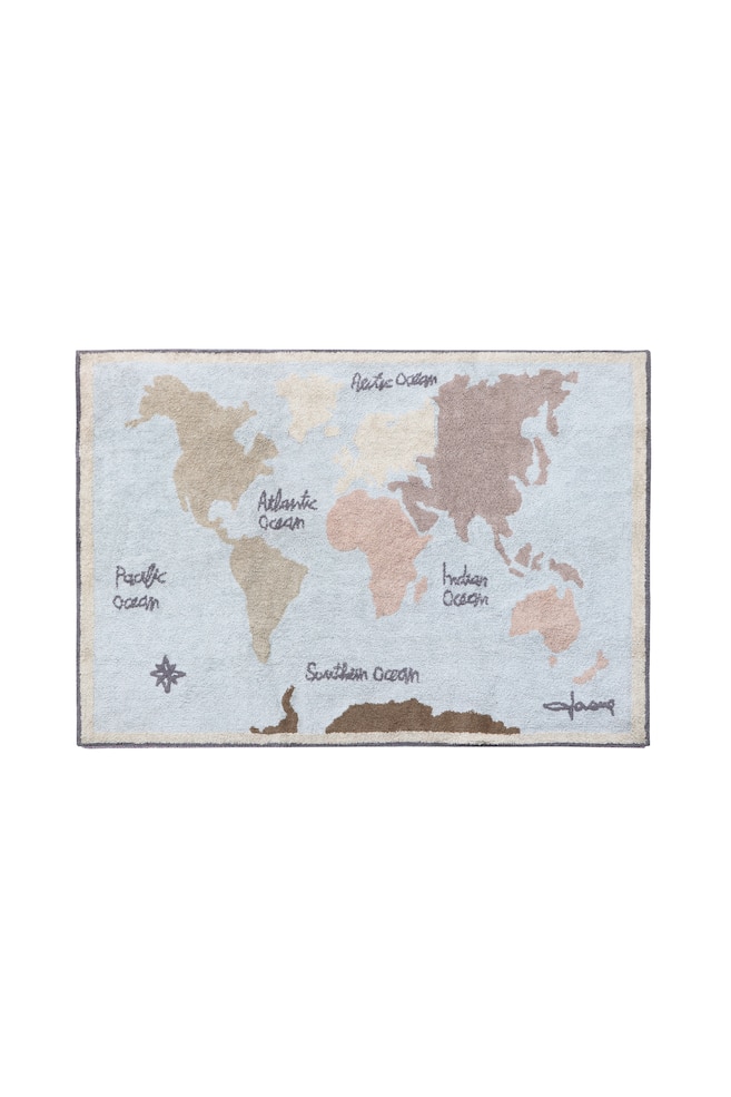Tvättbar Matta Vintage Map - Ljusblå - 1