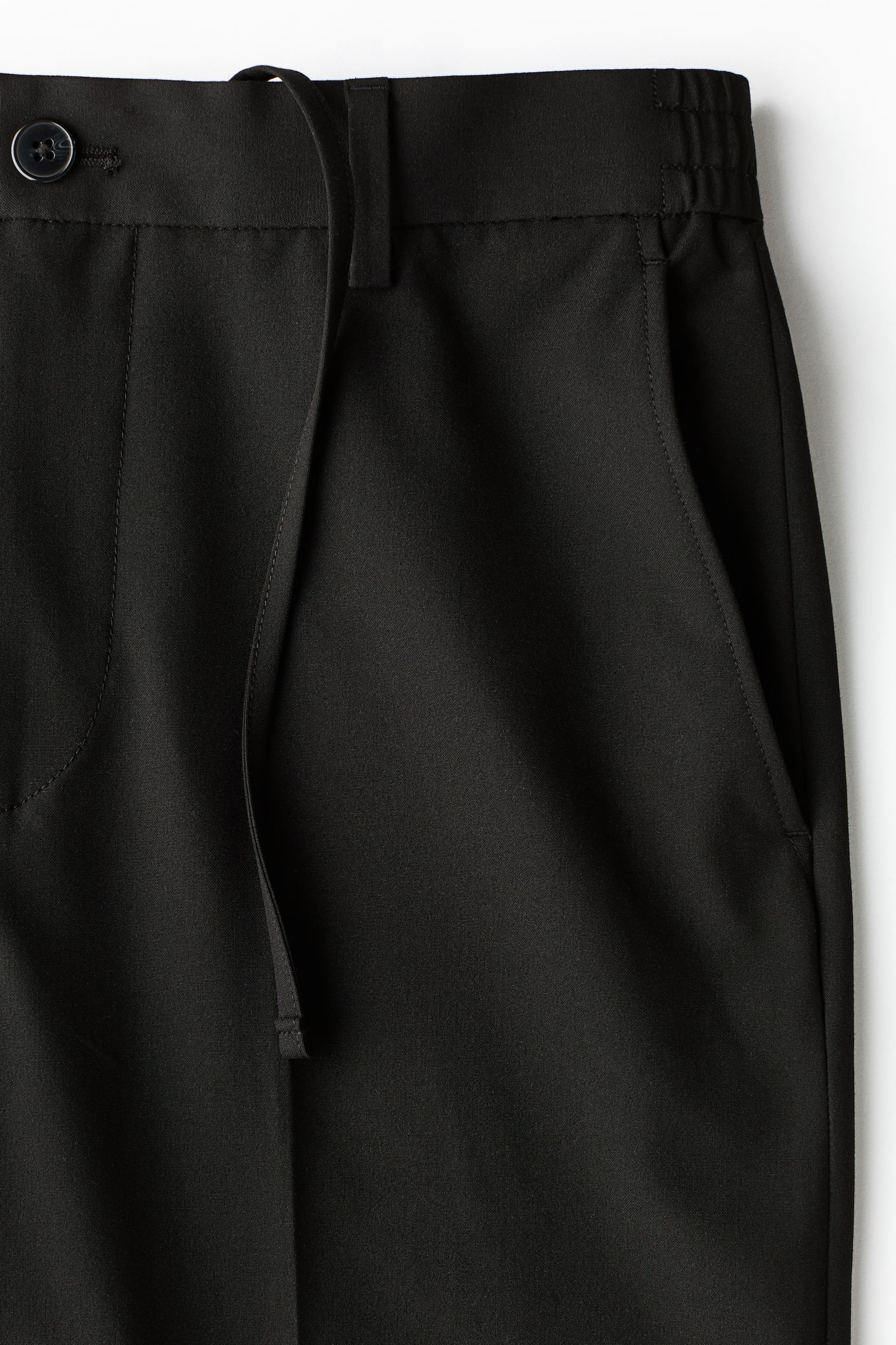 Relaxed-Fit Pants - Black/Dark gray melange - 6