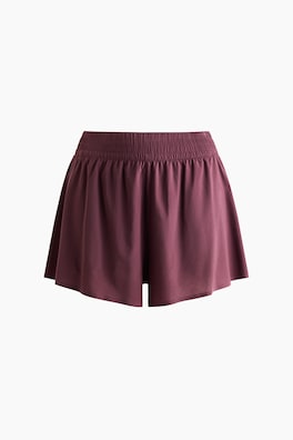 Dubblerade träningsshorts med ficka