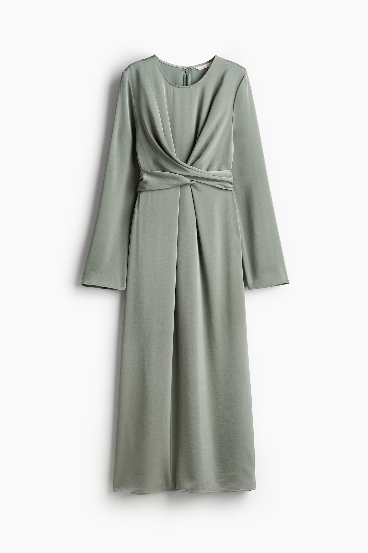 MAMA Satin nursing dress - Sage green - 1