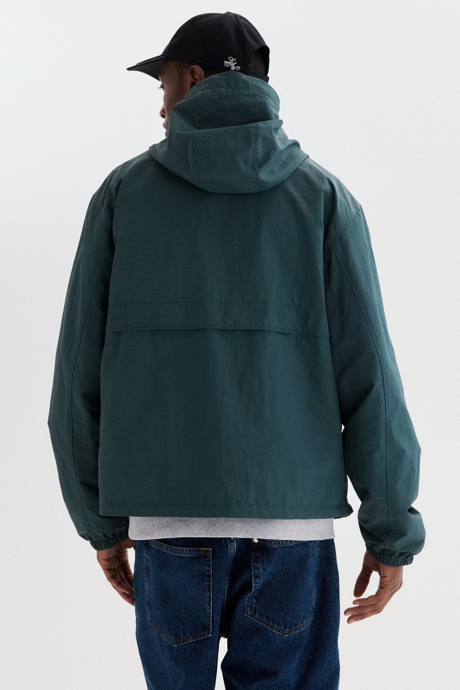 Water-repellent nylon windbreaker - Dark teal/Grey - 5