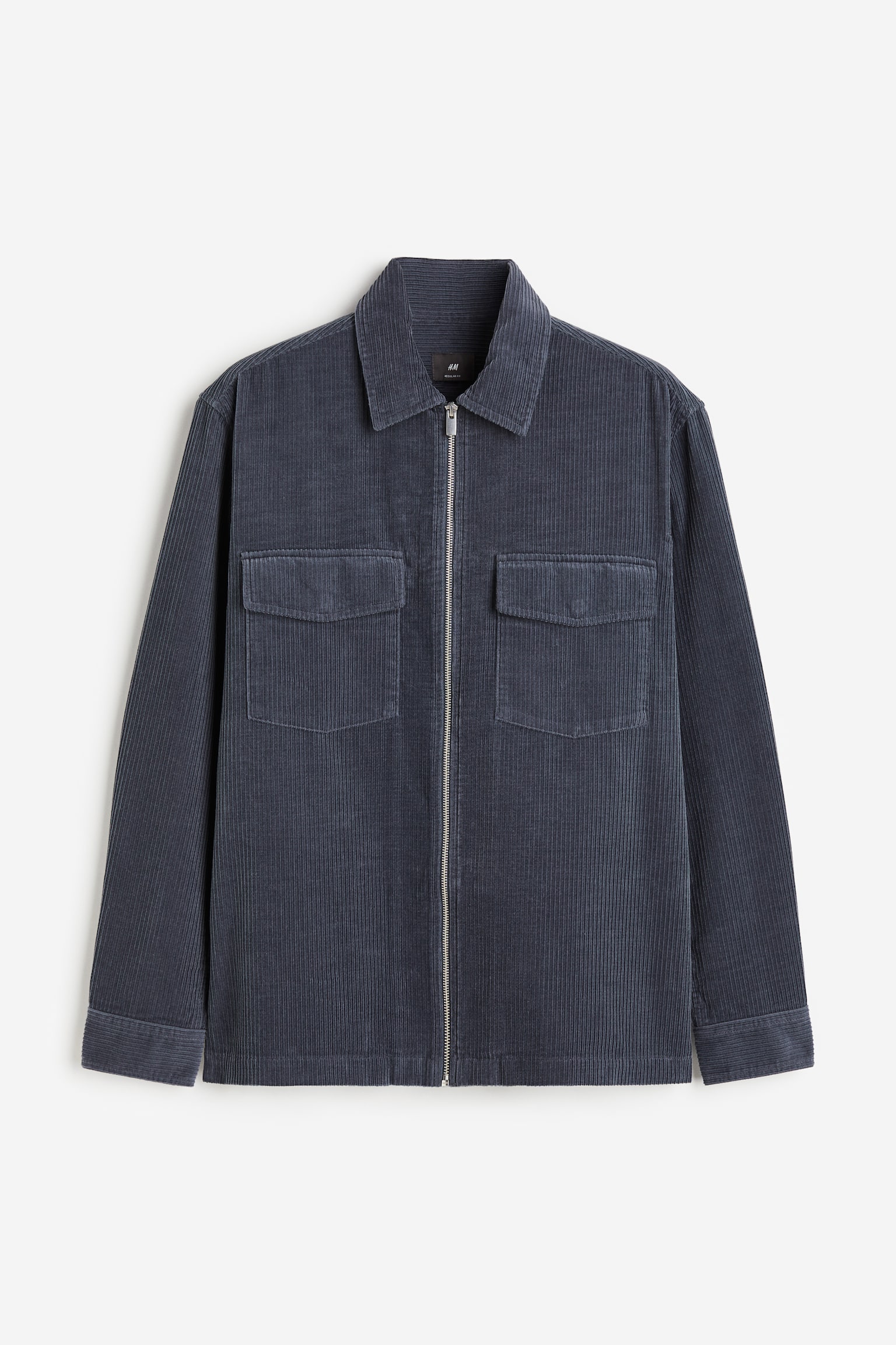 Regular Fit Corduroy Overshirt - Dark blue/Cream - 2