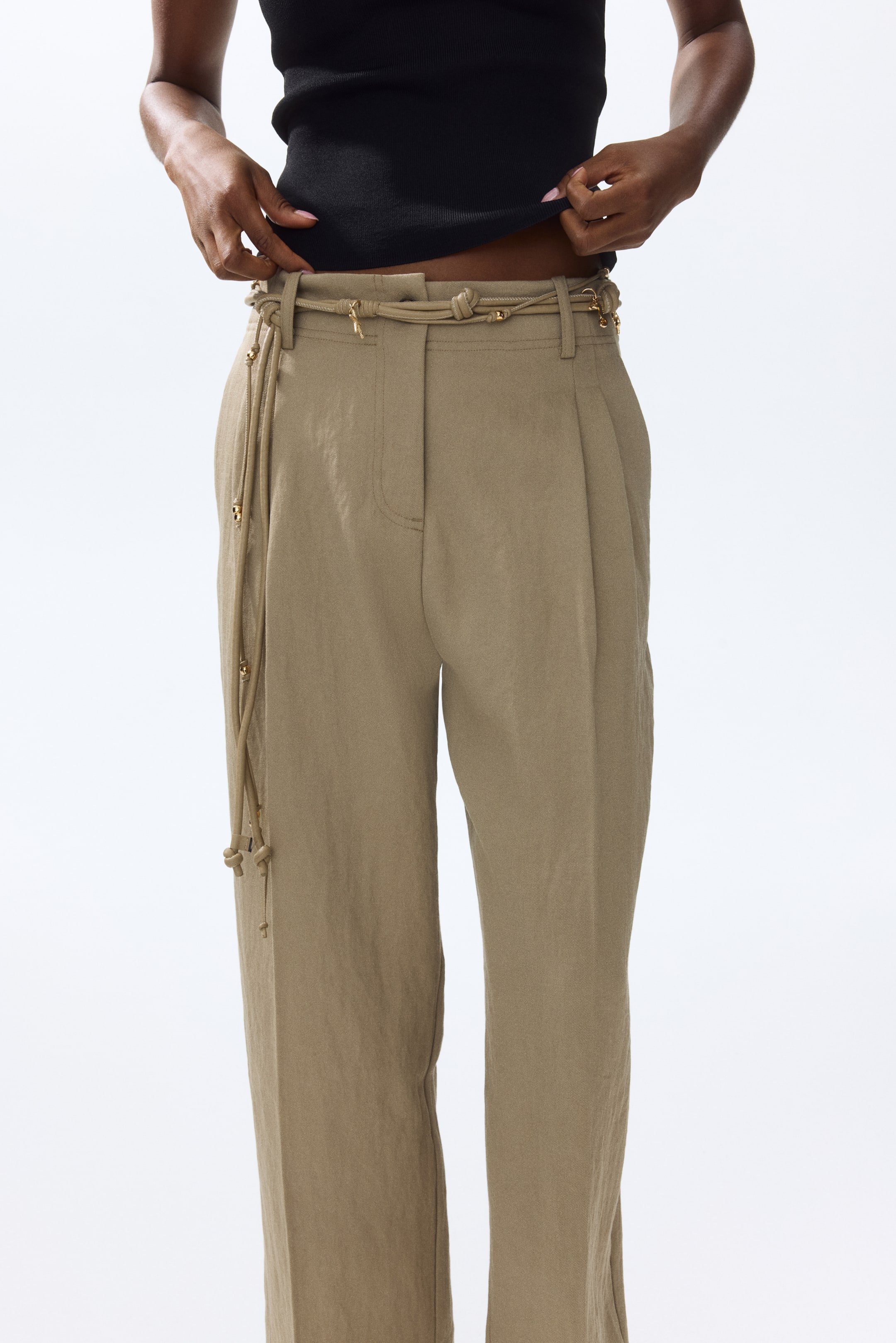 Ankle-Length Twill Pants