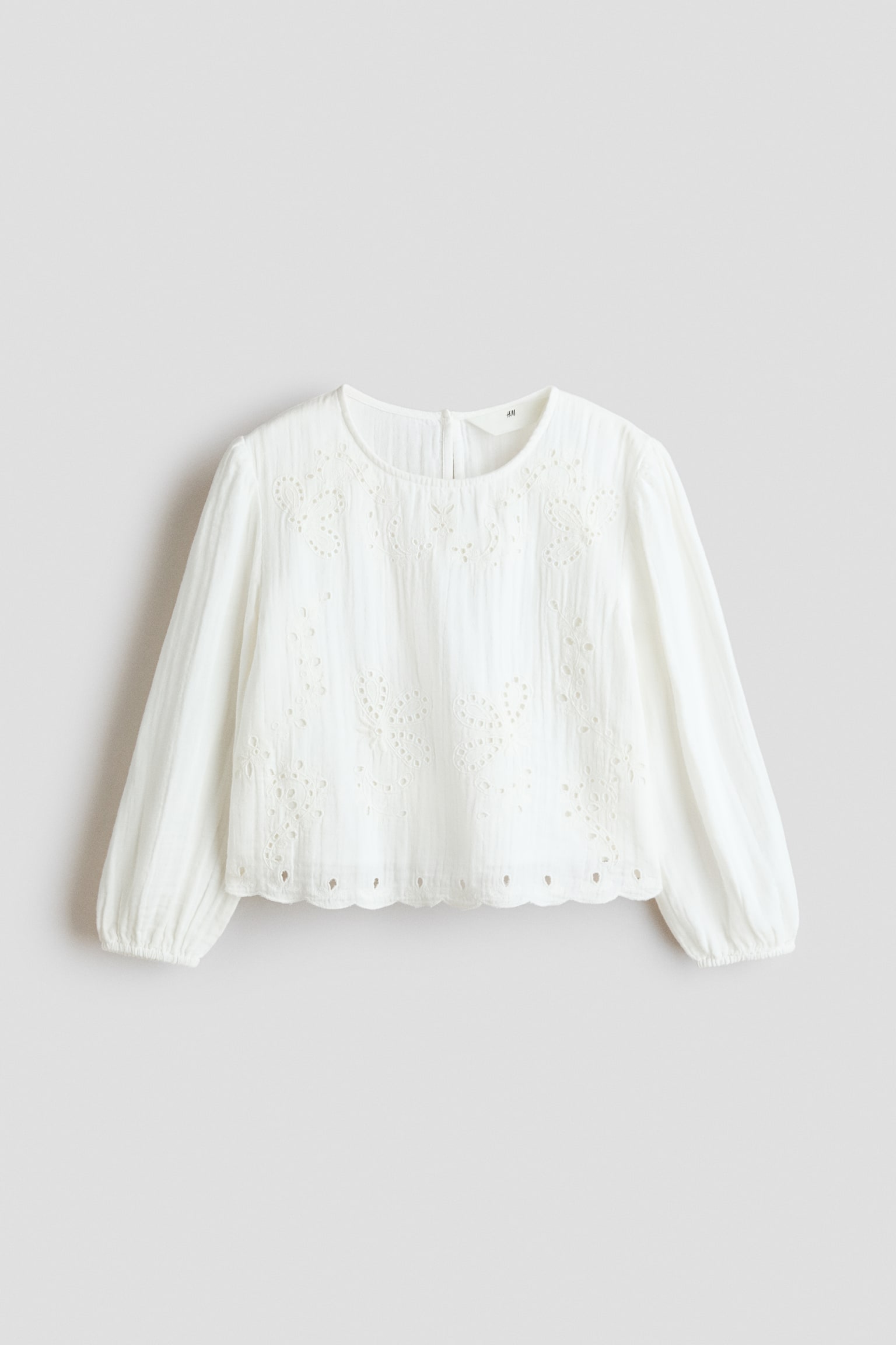 Broderie anglaise muslin blouse - White