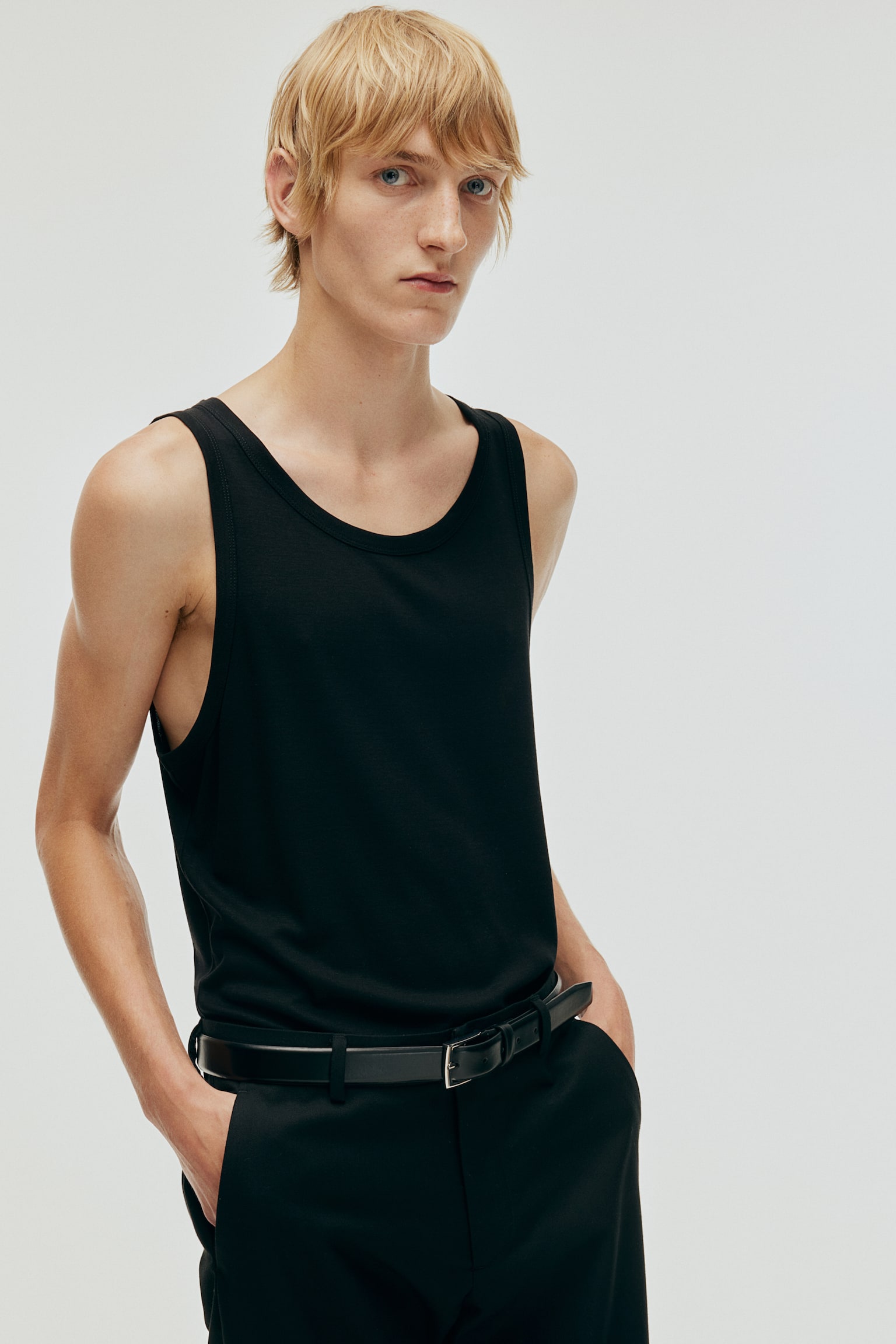 Slim Fit Vest top - Black/Burgundy/Cream - 3