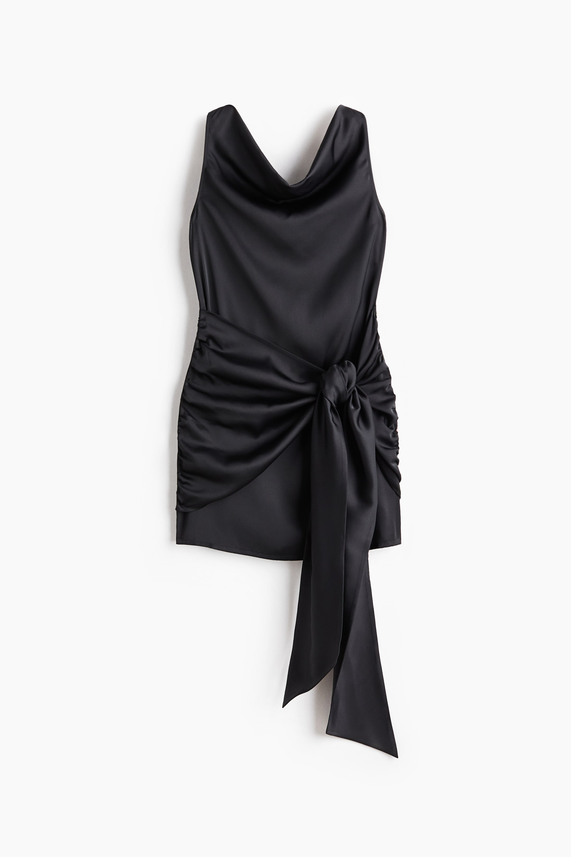 Cowl-Neck Satin Dress