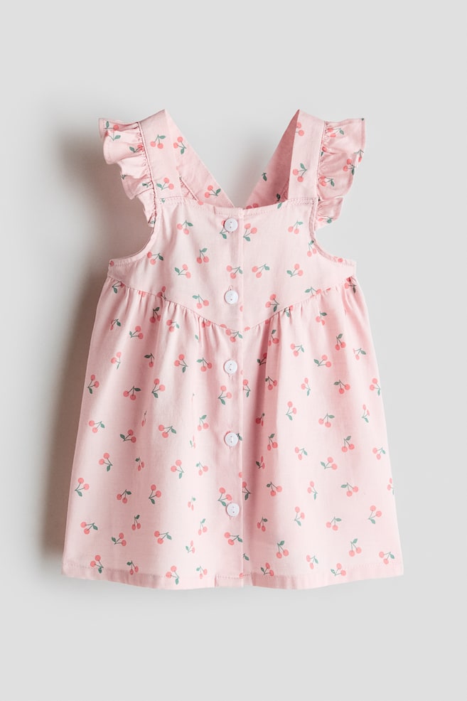 Robe volantée en coton - Rose/cerises/Jaune/blanc/fleuri/Blanc/rayures bleues/Crème/fleuri/Crème/fleuri - 1