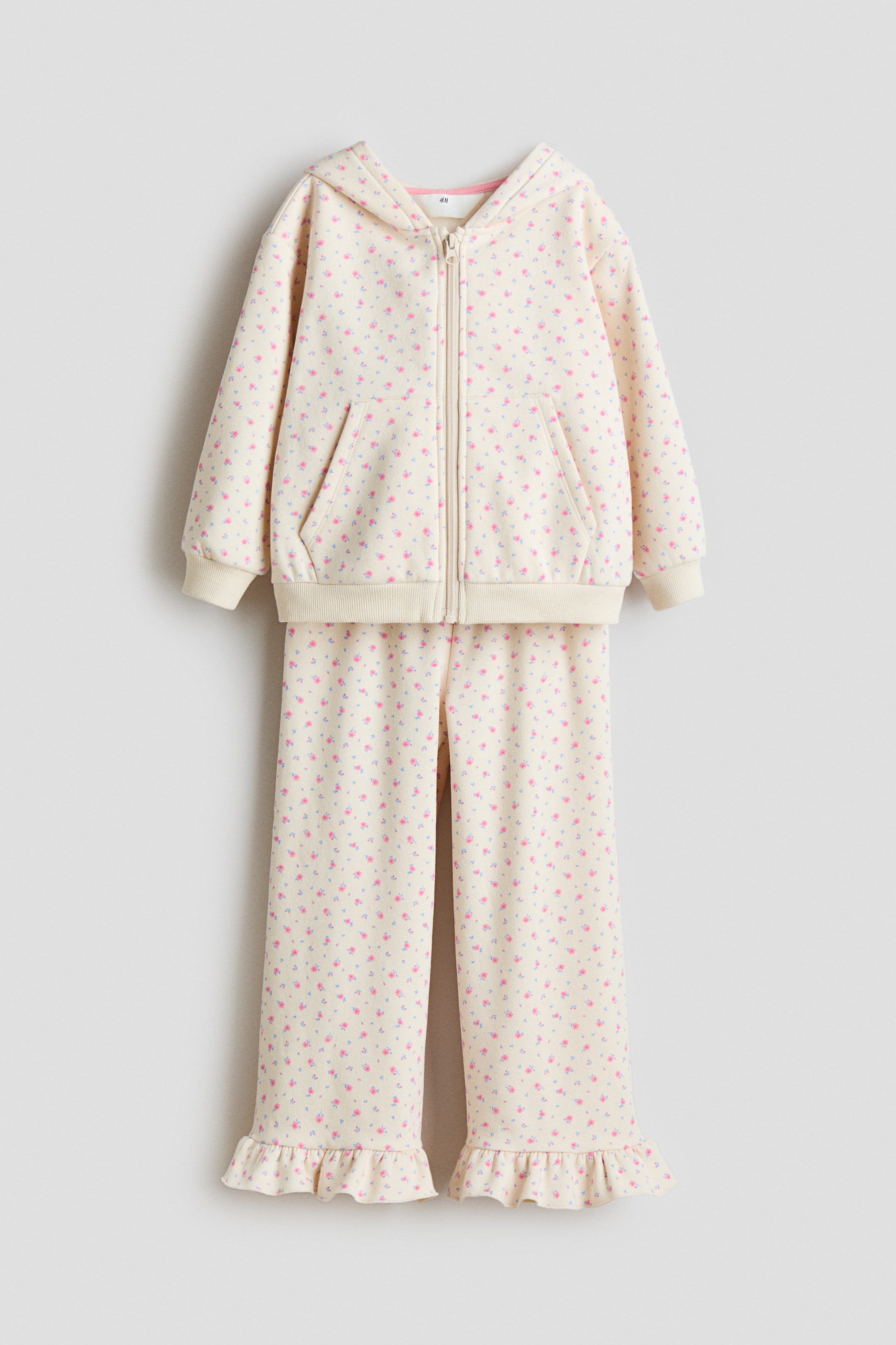 拡大画像を表示: プリントデザイン スウェット2アイテムセット - ライトベージュ／フローラル - Kids | H&M JP 4