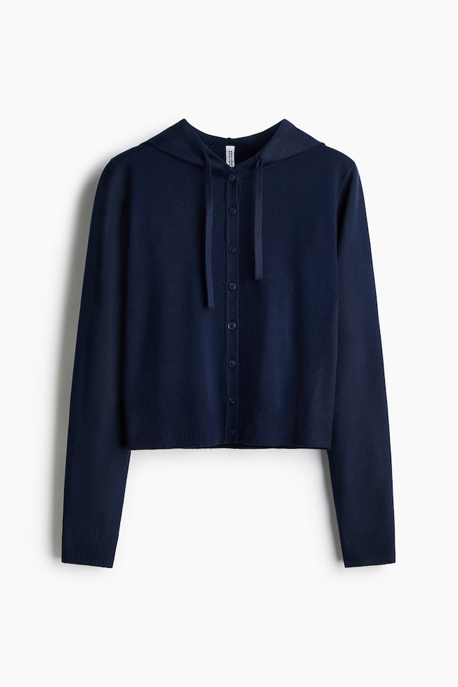 Hooded Cardigan - Navy blue/Dark brown/Light blue - 1