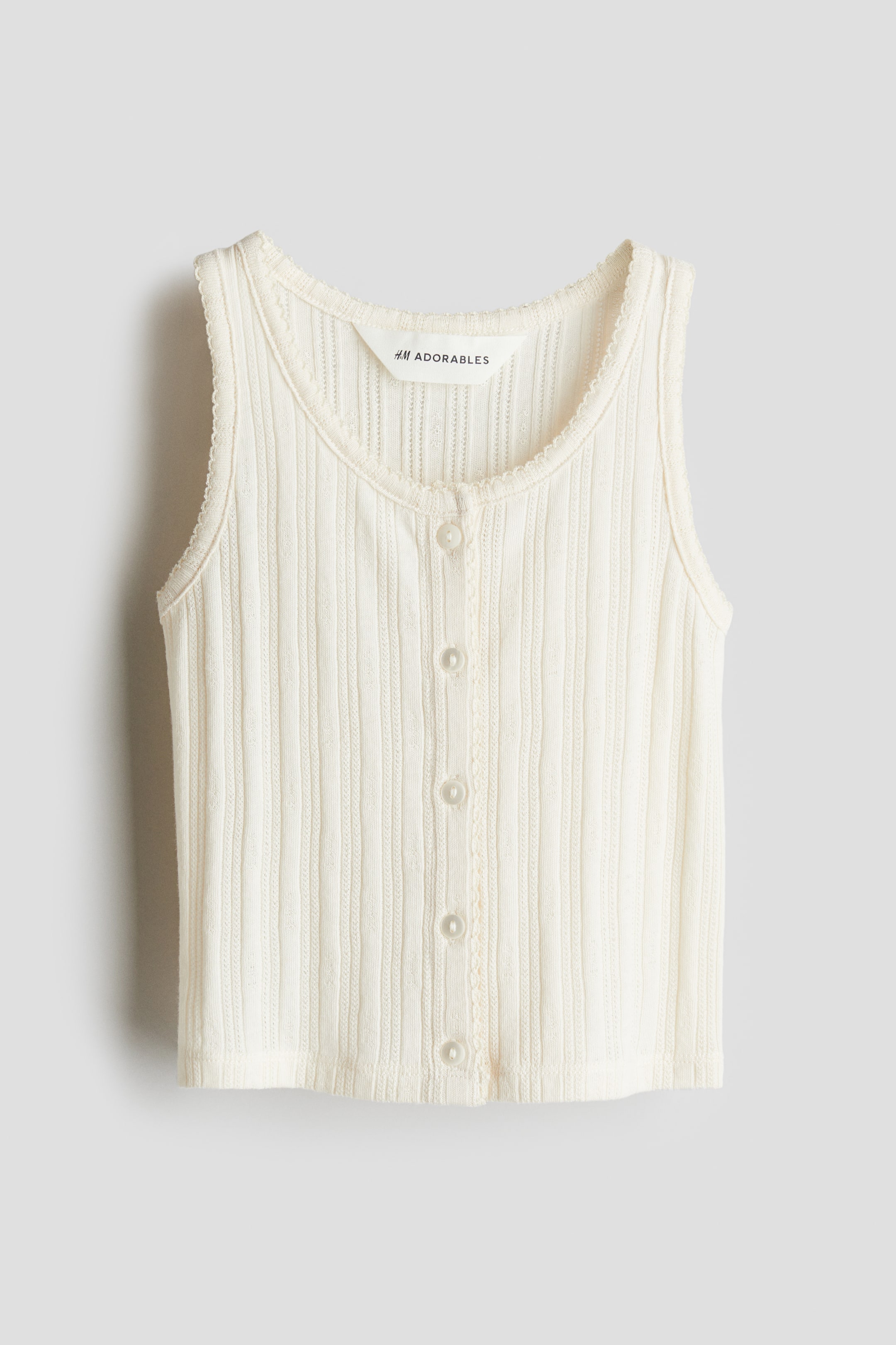 Pointelle jersey vest top