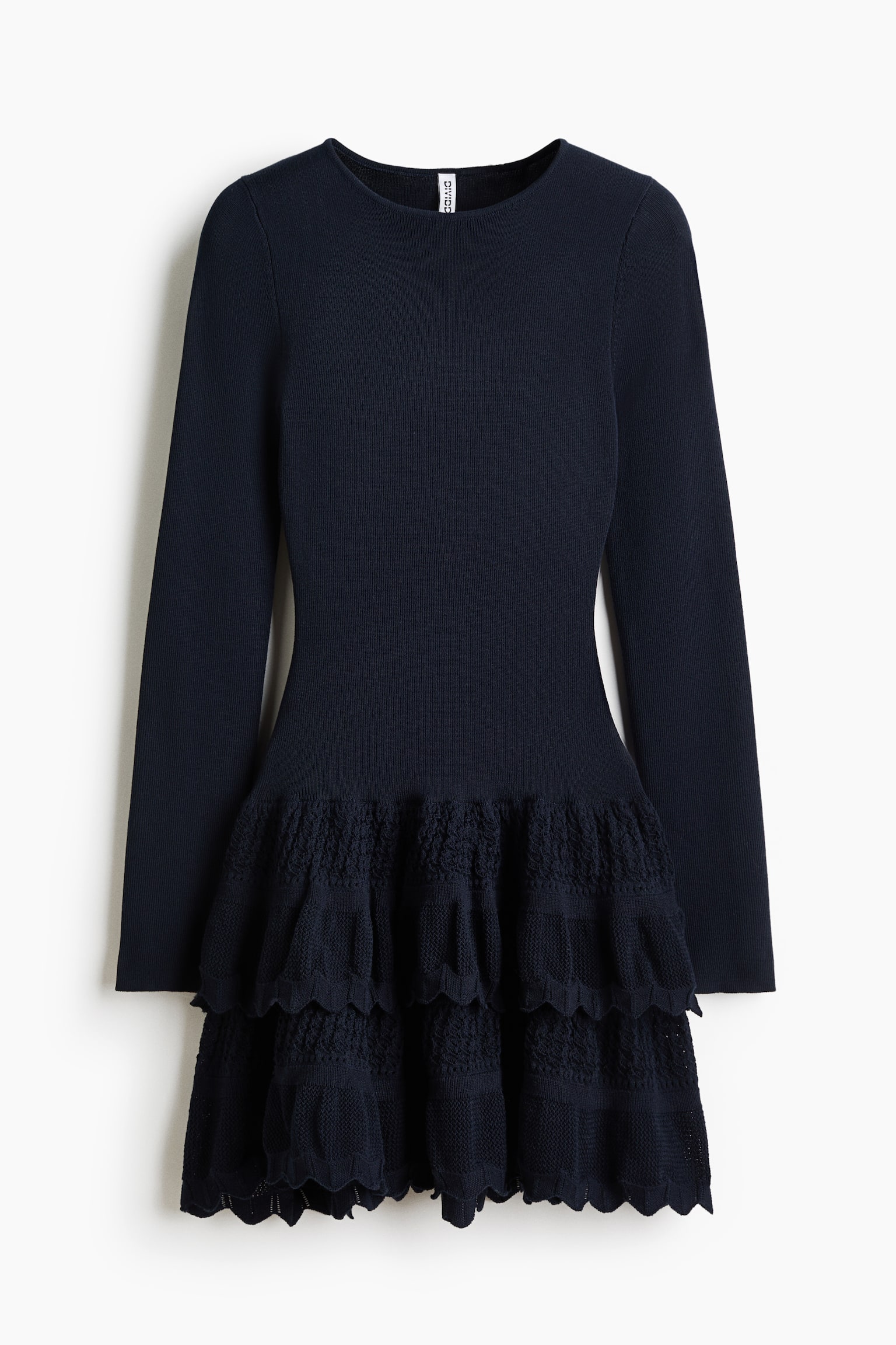 Robe avec jupe à étages - Bleu foncé/Noir - 1