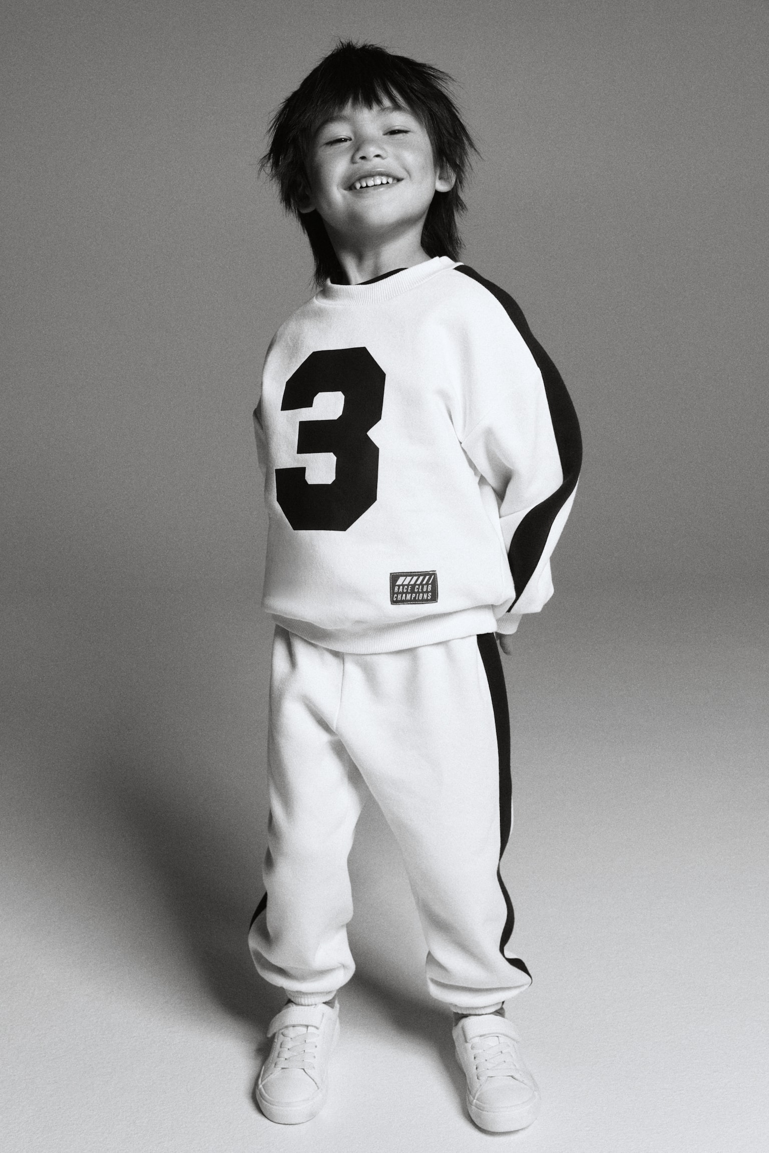 2-delt sweatshirtsæt med tryk - Creme - 3