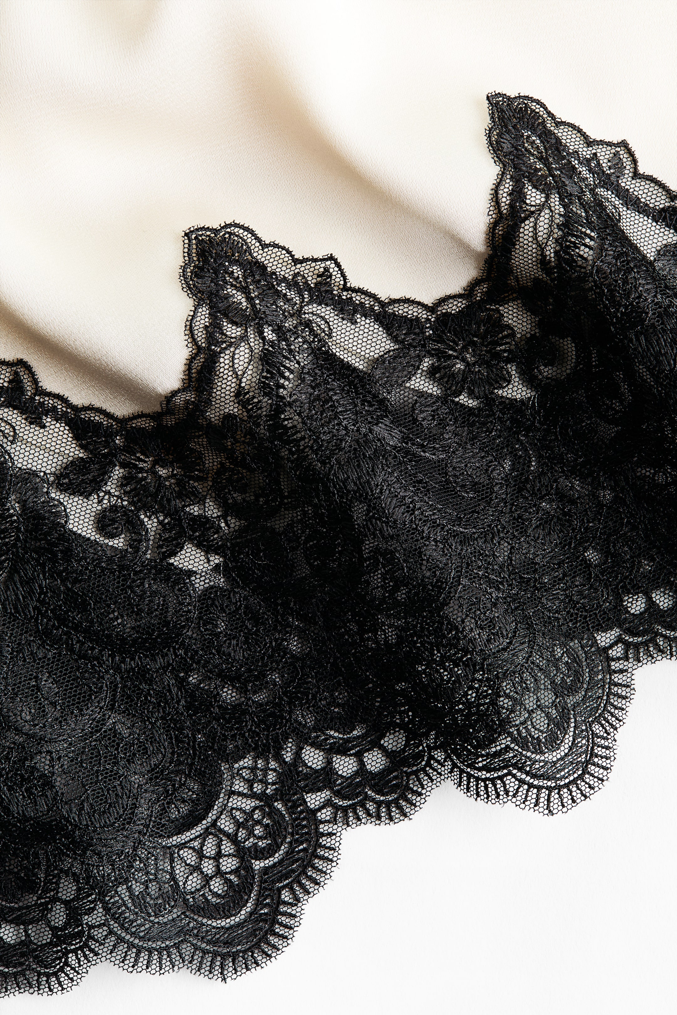 Lace-Trimmed Satin Nightgown